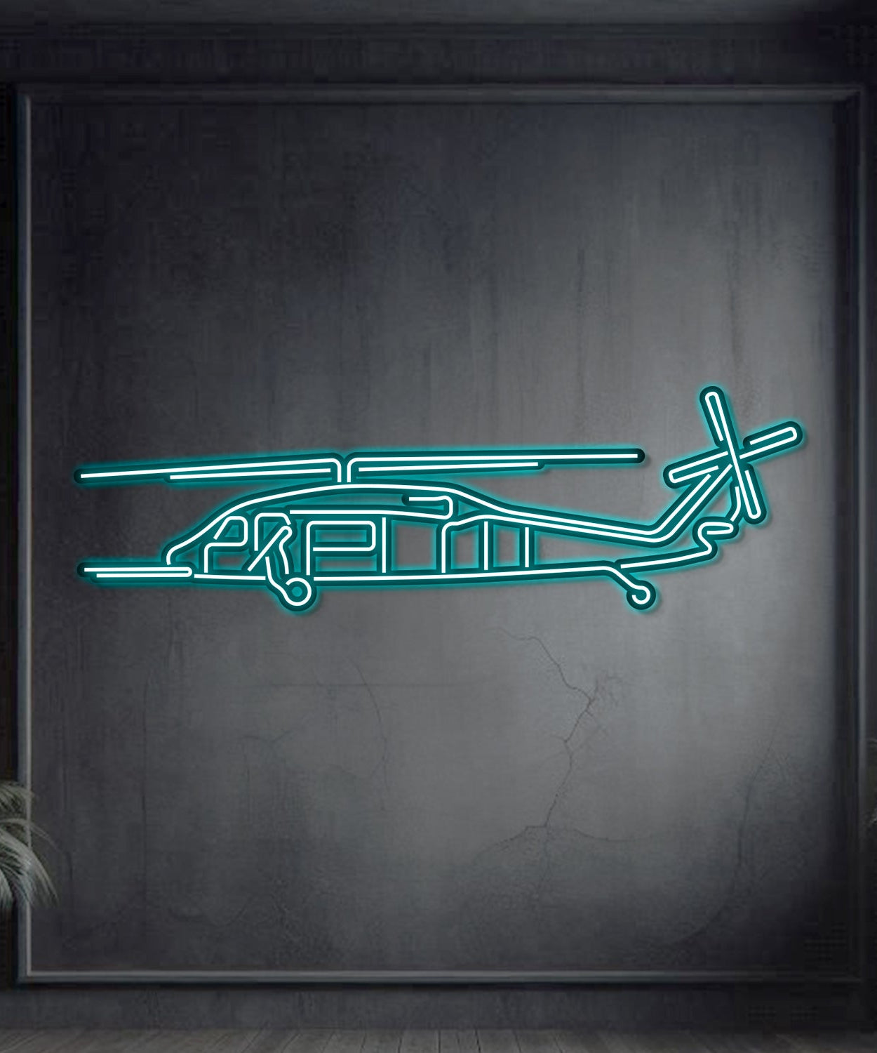 HH-60 Pave Hawk Metall-Neon-Flugzeug-Wandkunst - NCN0050