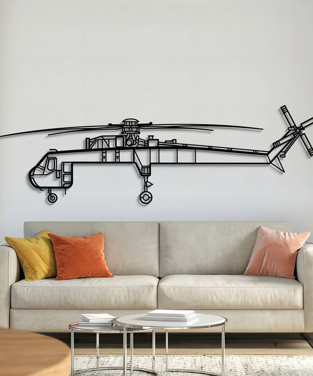 S-64 Skycrane Metallflugzeug Wandkunst - NCP0491