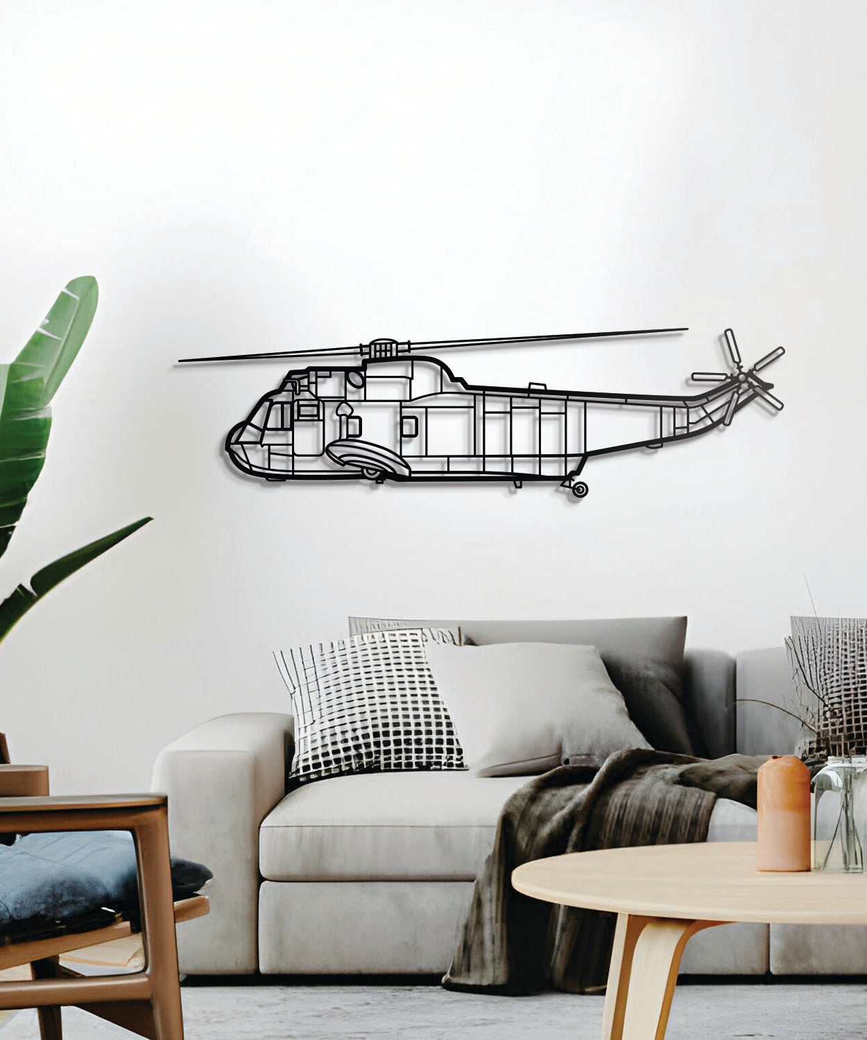 SH-3 Sea King Metallflugzeug-Wandkunst - NCP0125