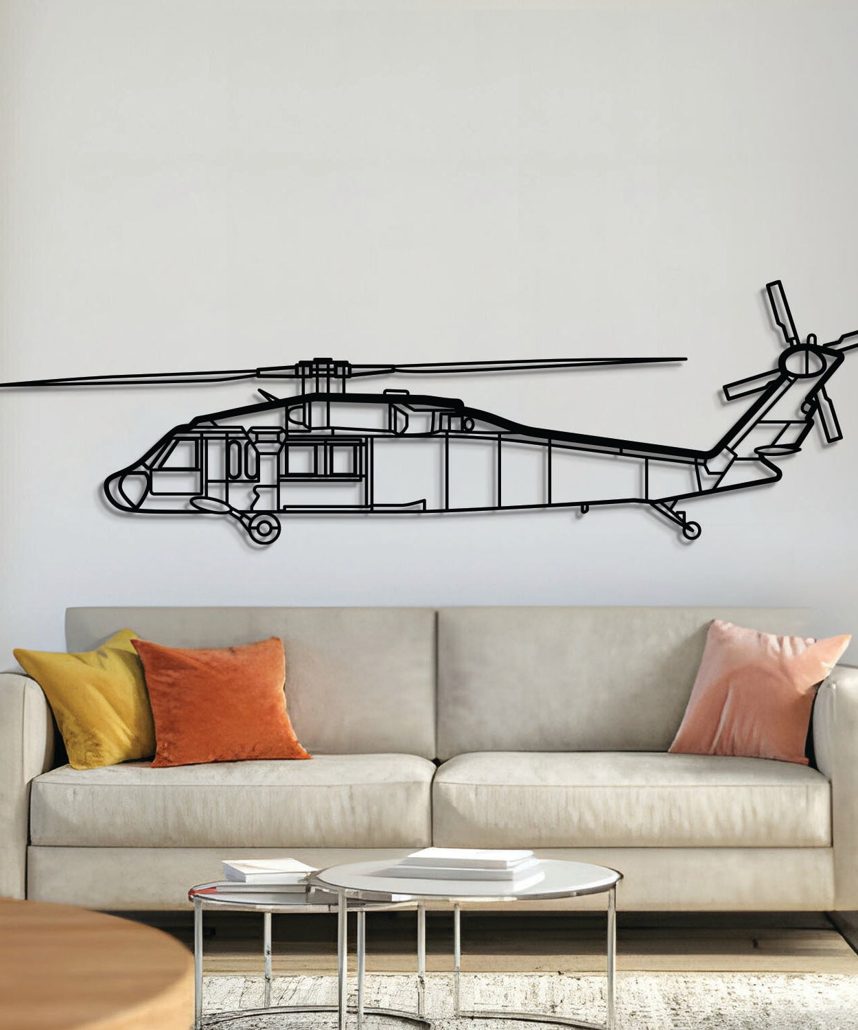 UH-60L Black Hawk Wanddeko aus Metall - NCP0147