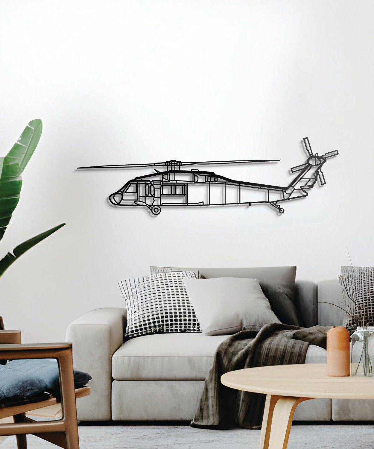 UH-60L Black Hawk Wanddeko aus Metall - NCP0147