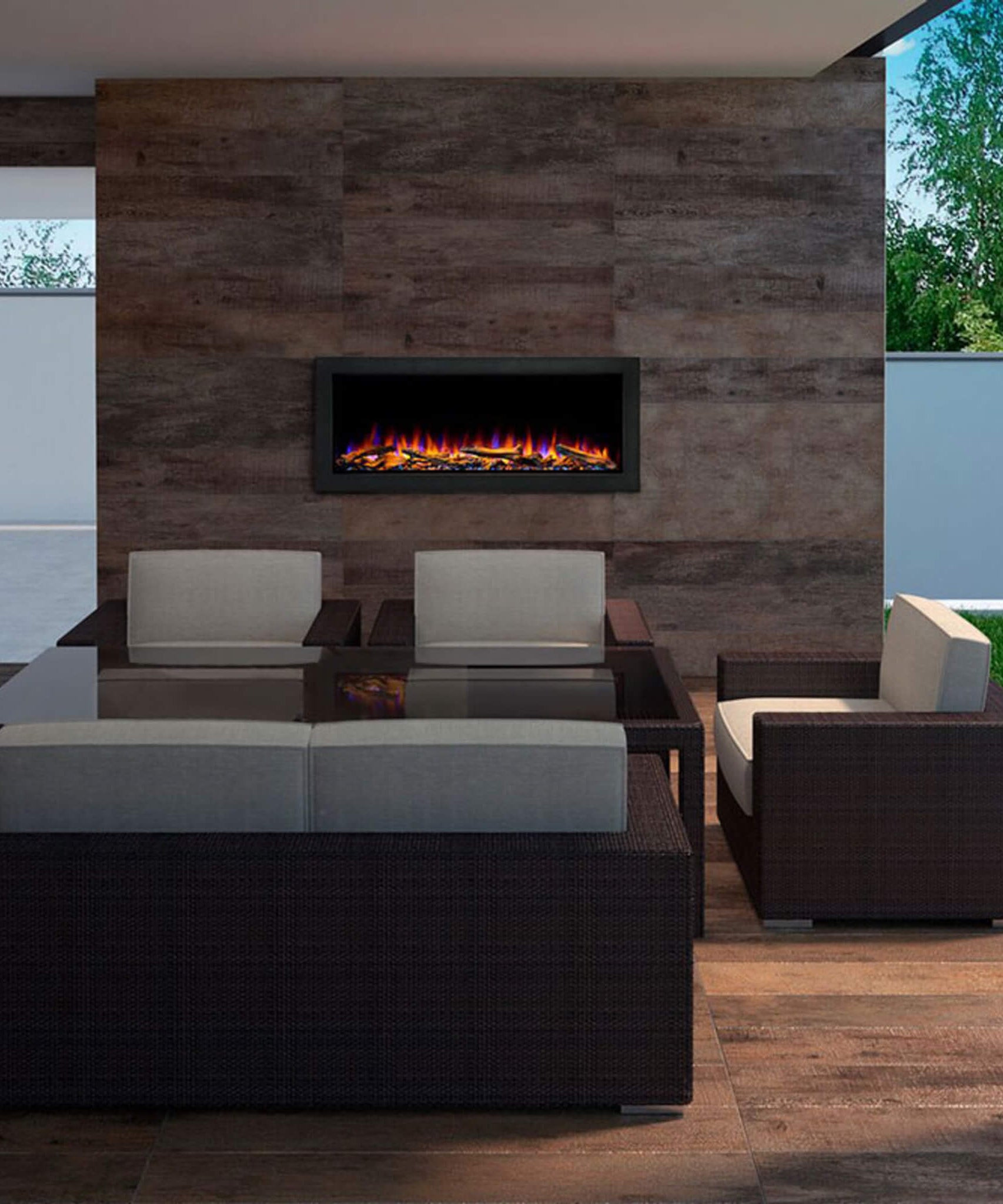 SimpliFire Forum Outdoor Electric Fireplace [SF-OD43/55] (SAK81631)