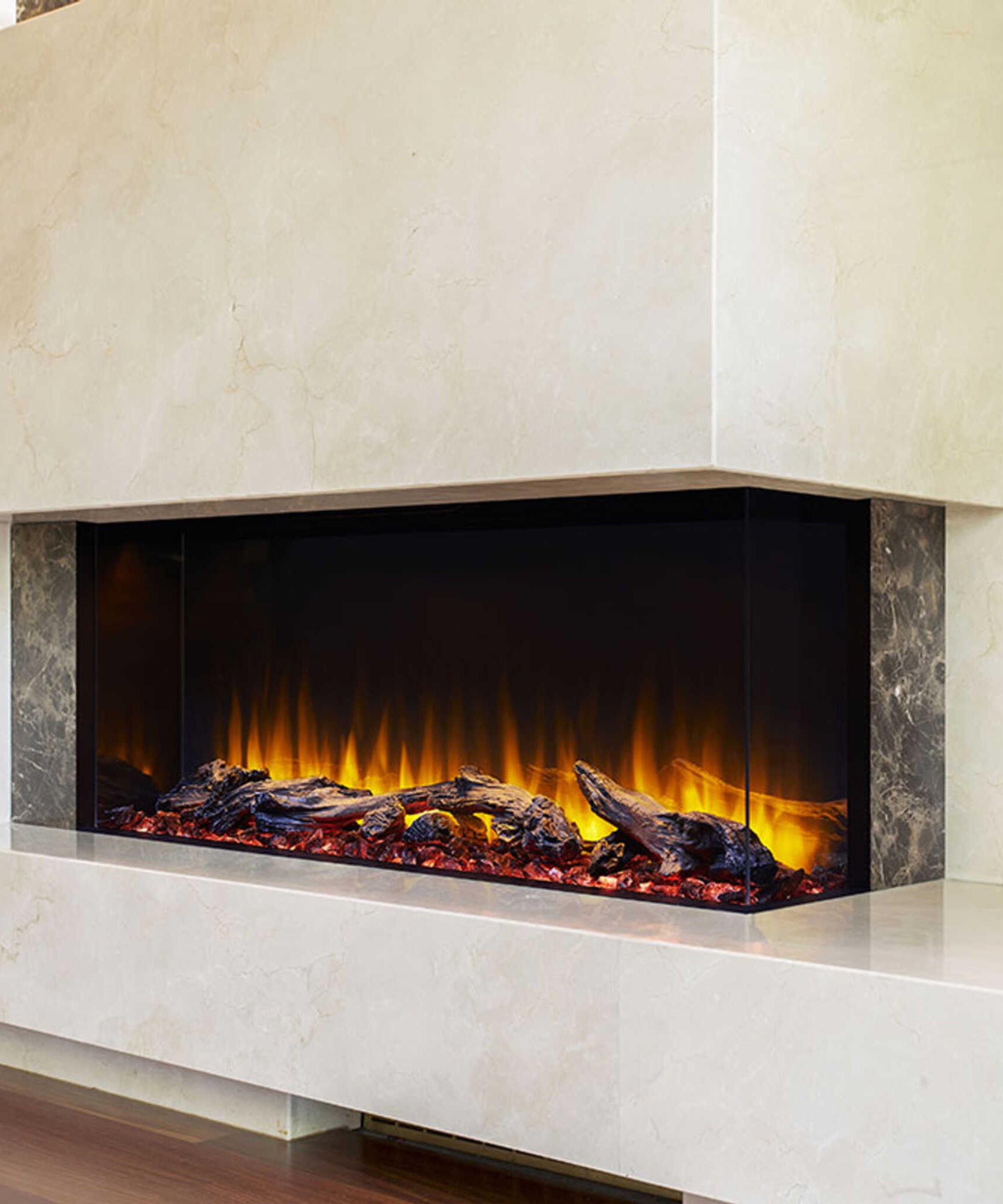 SimpliFire Scion Trinity 3-Side Linear Electric Fireplace [SF-SCT55/43-BK] (SAK93620)