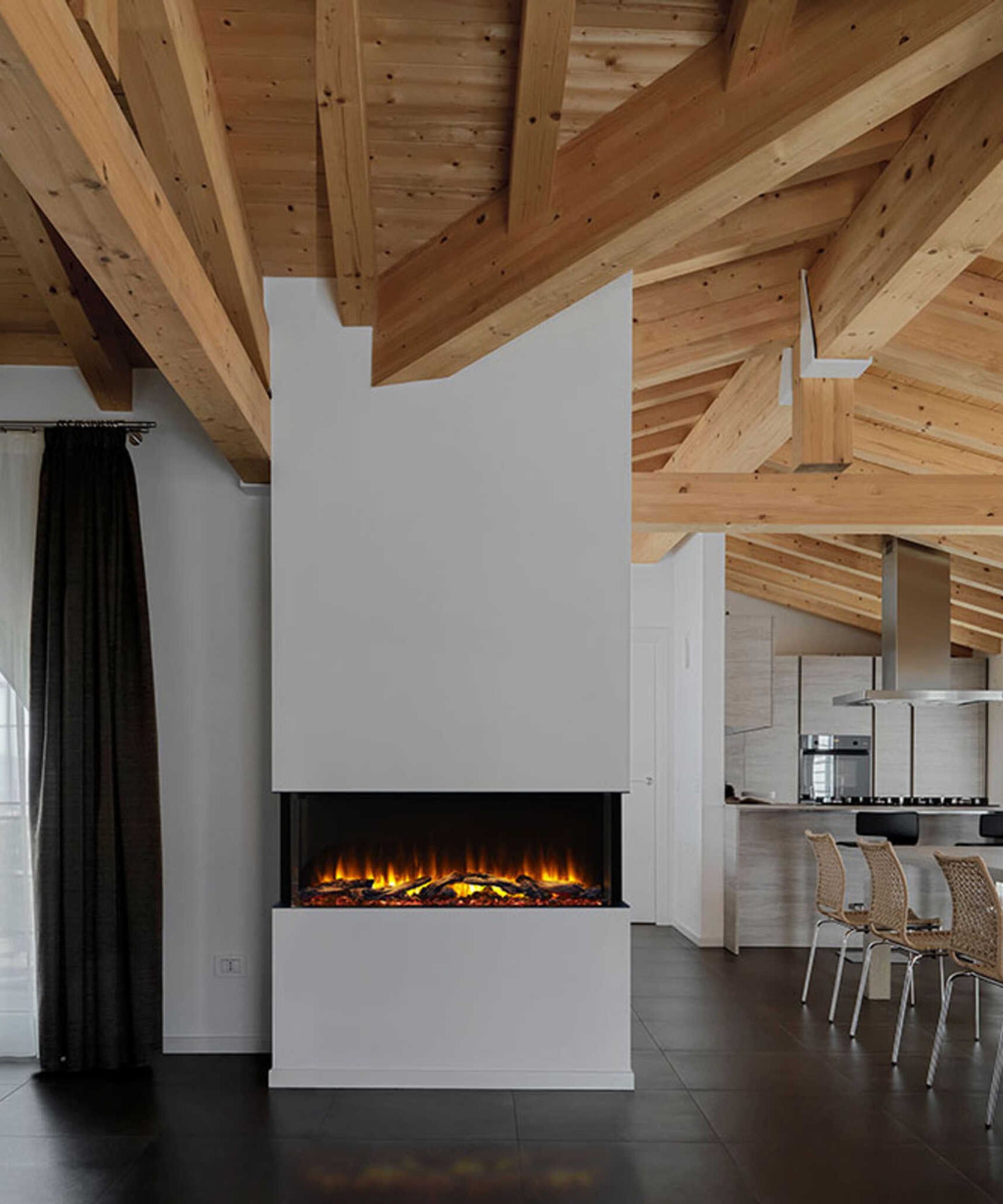 SimpliFire Scion Trinity 3-Side Linear Electric Fireplace [SF-SCT55/43-BK] (SAK93620)