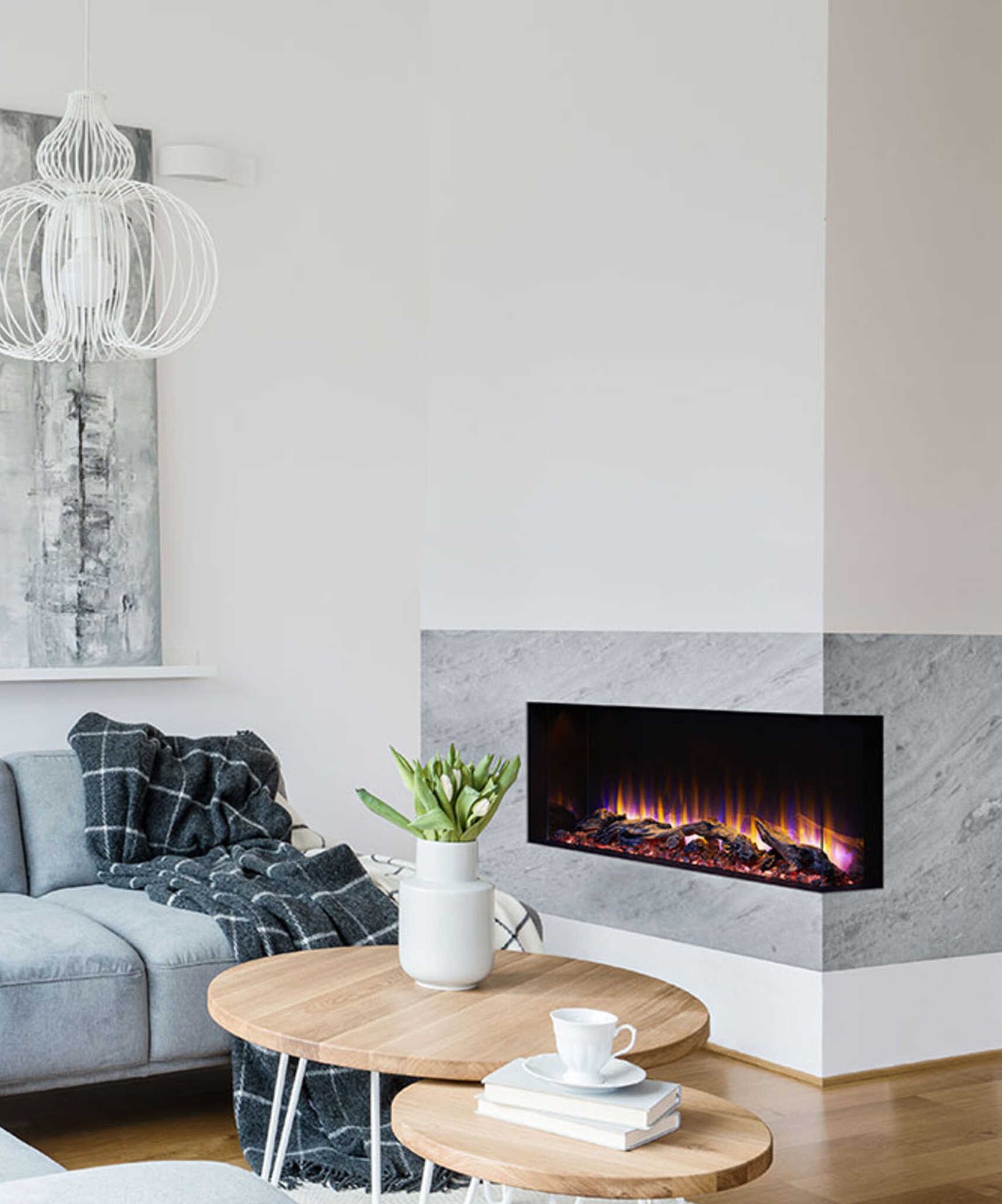 SimpliFire Scion Trinity 3-Side Linear Electric Fireplace [SF-SCT55/43-BK] (SAK93620)