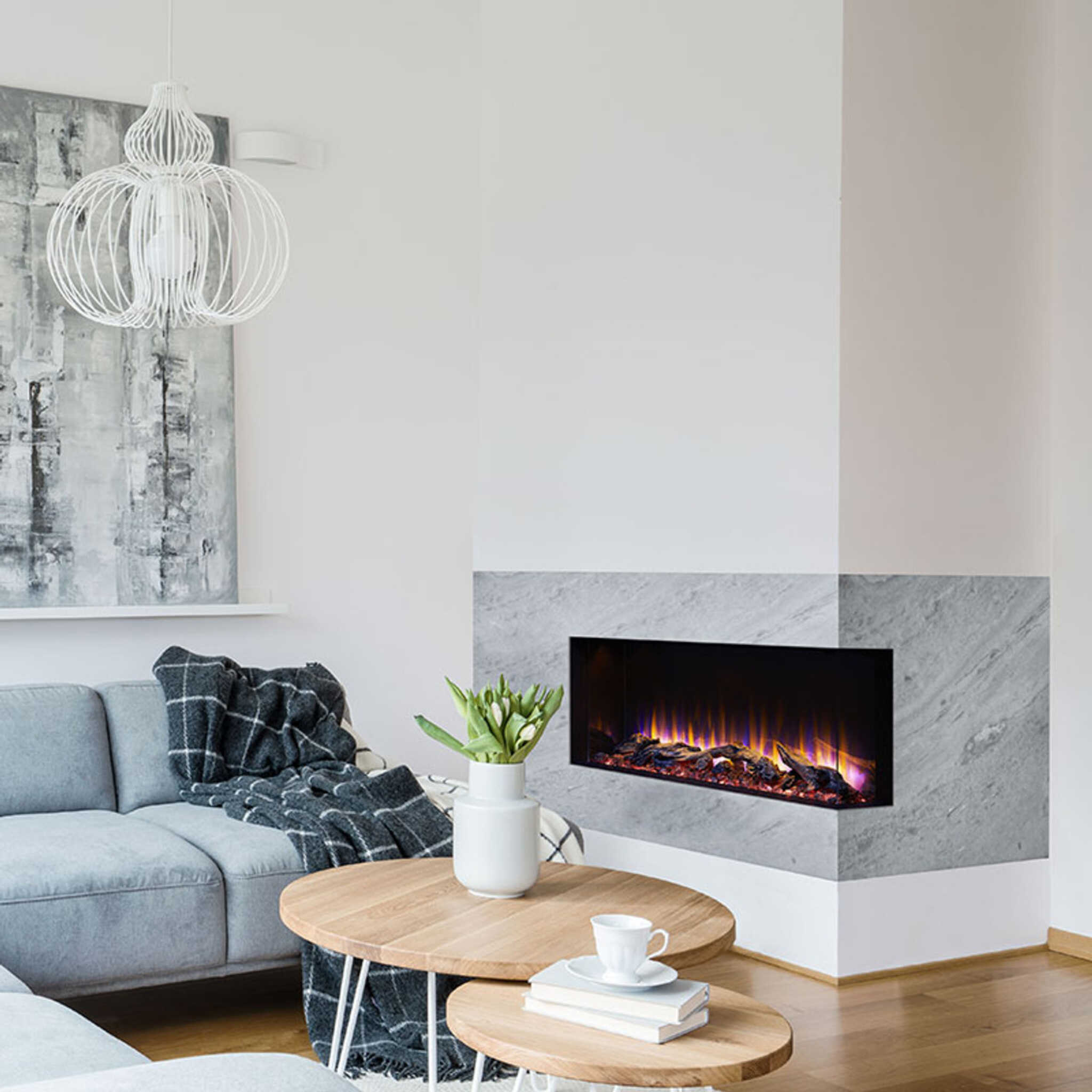 SimpliFire Scion Trinity 3-Side Linear Electric Fireplace [SF-SCT55/43-BK] (SAK93620)