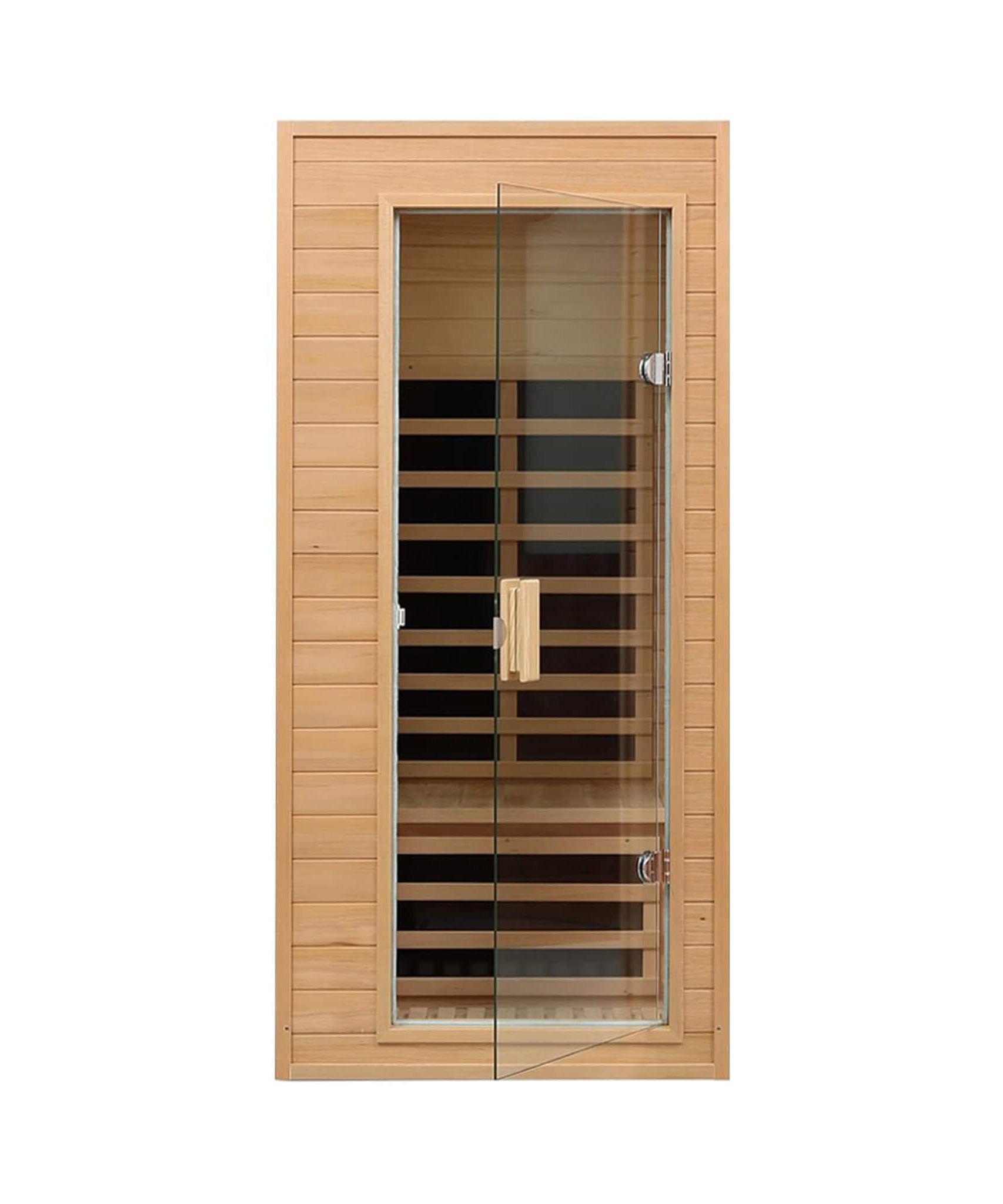 Thermora Elara Premium 1-Person Indoor Low EMF FAR Infrared Heat Hemlock Wood Personal Home Spa Sauna, 1200W (SAK27463)