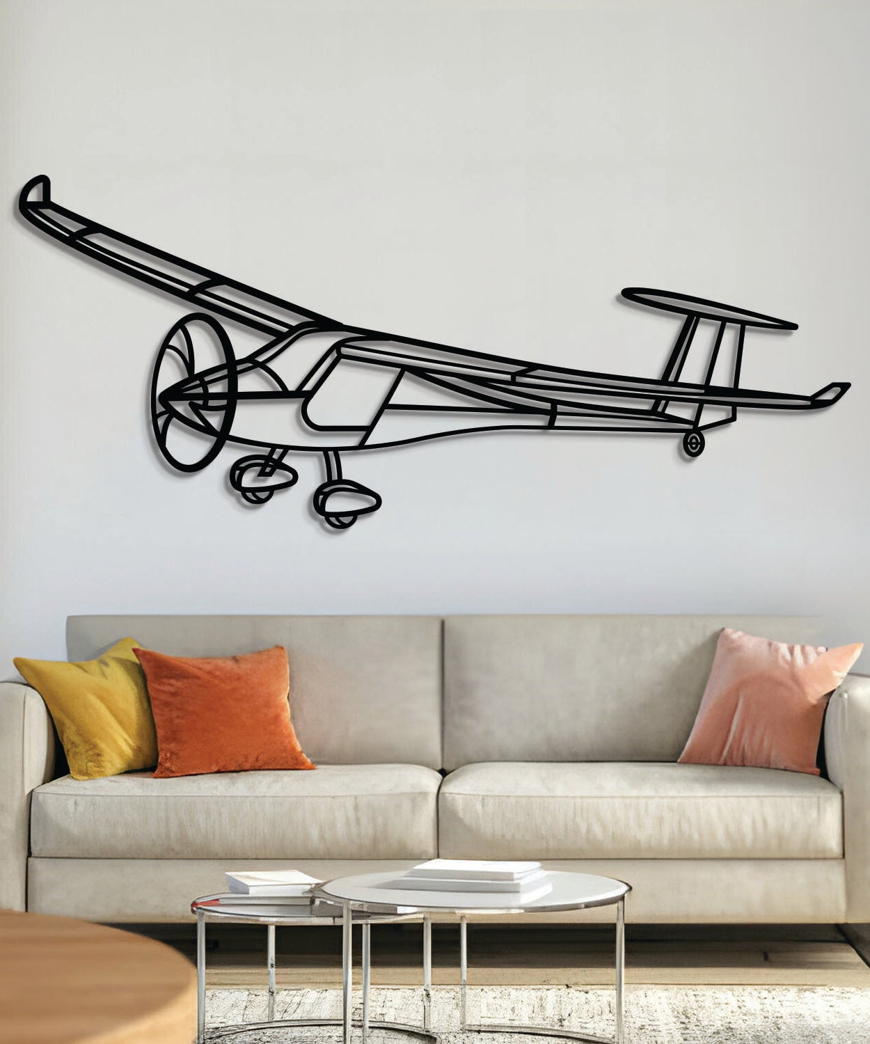 Sinus Max Winkel Metall Flugzeug Wandkunst - NCP0596