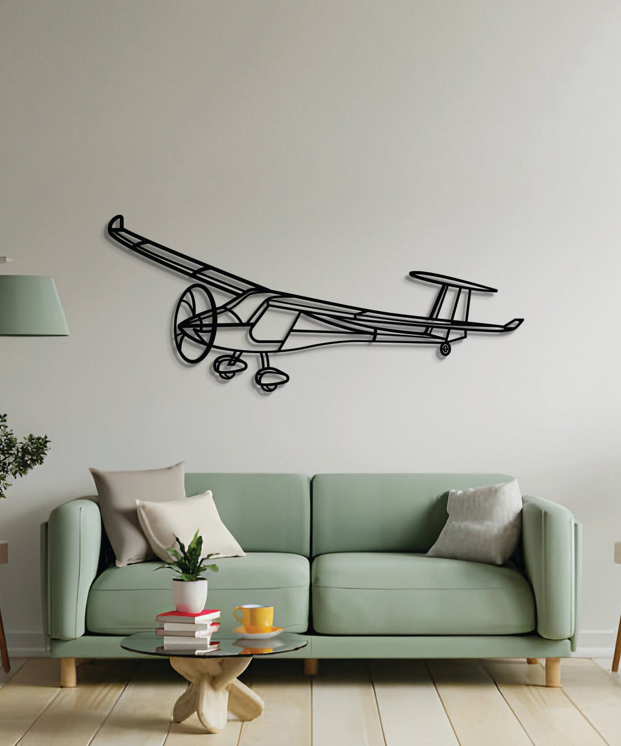 Sinus Max Winkel Metall Flugzeug Wandkunst - NCP0596