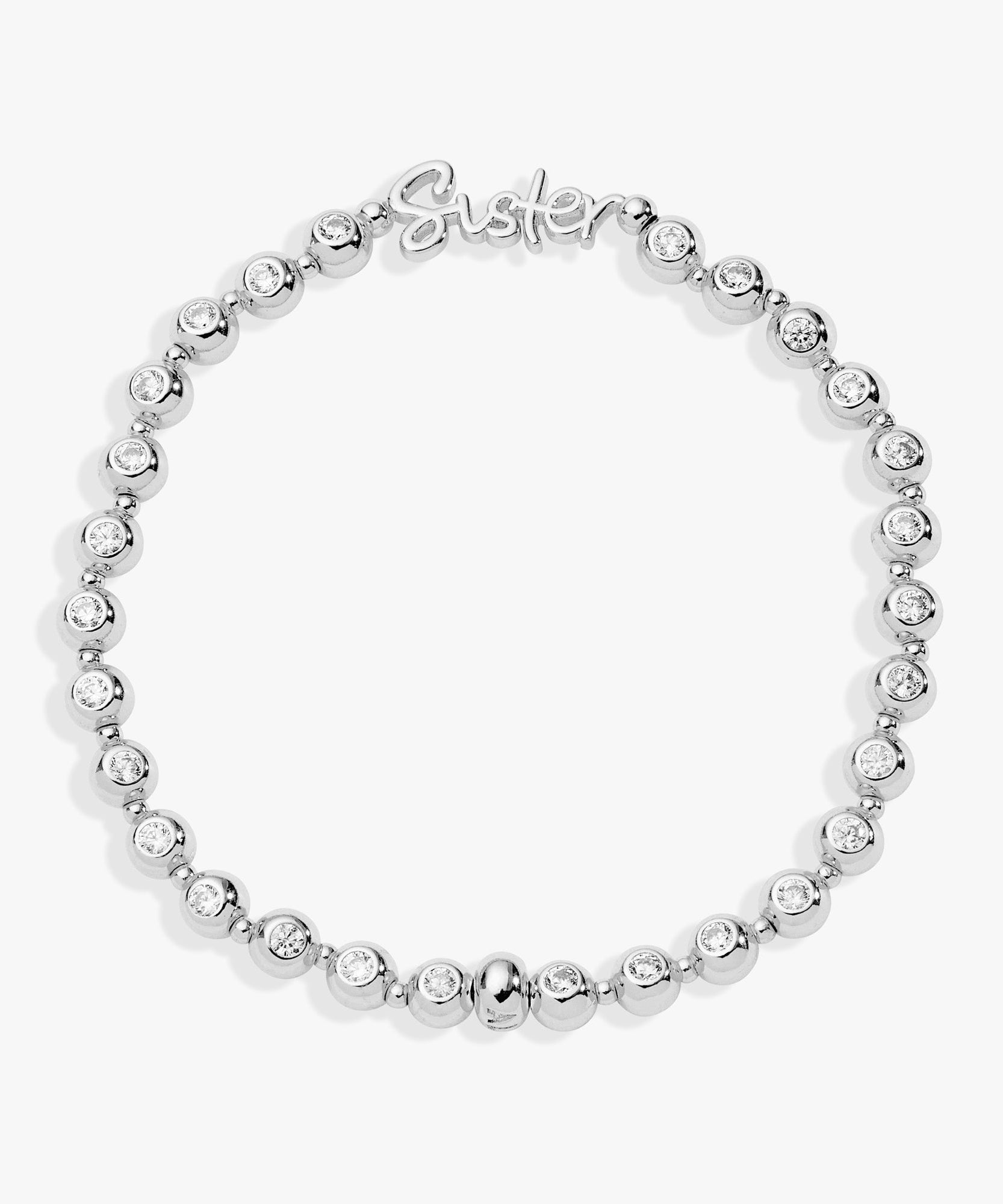 Sister Elongated Crystal Stretch Bracelet