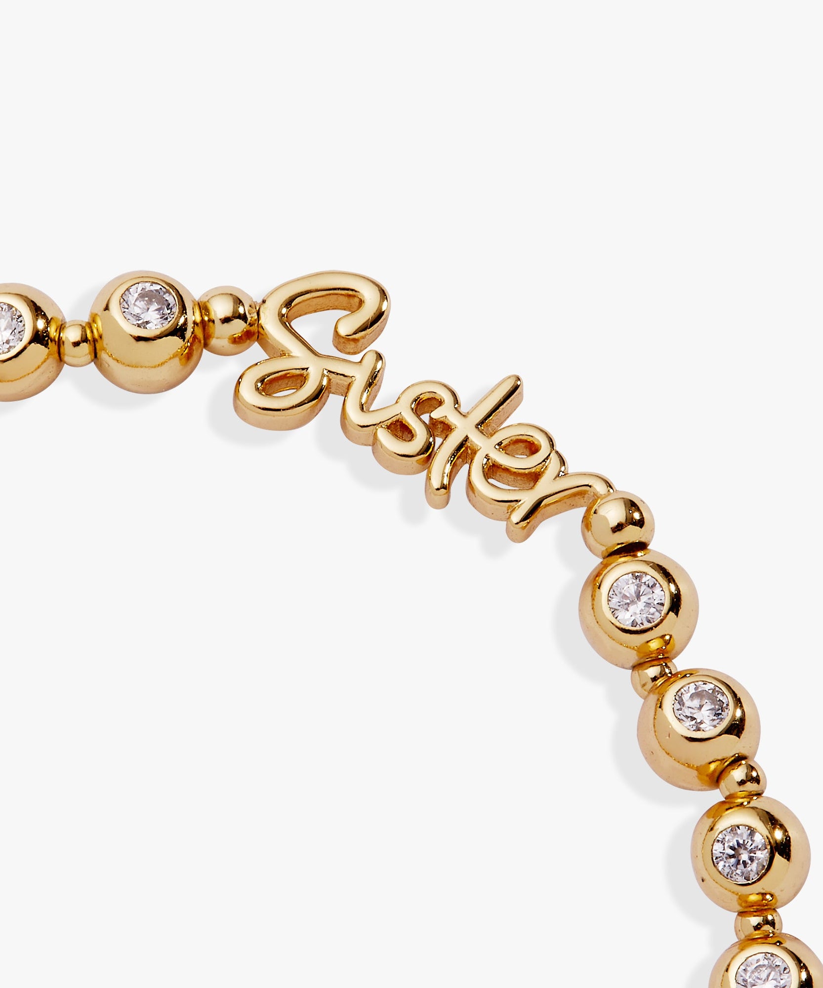Sister Elongated Crystal Stretch Bracelet
