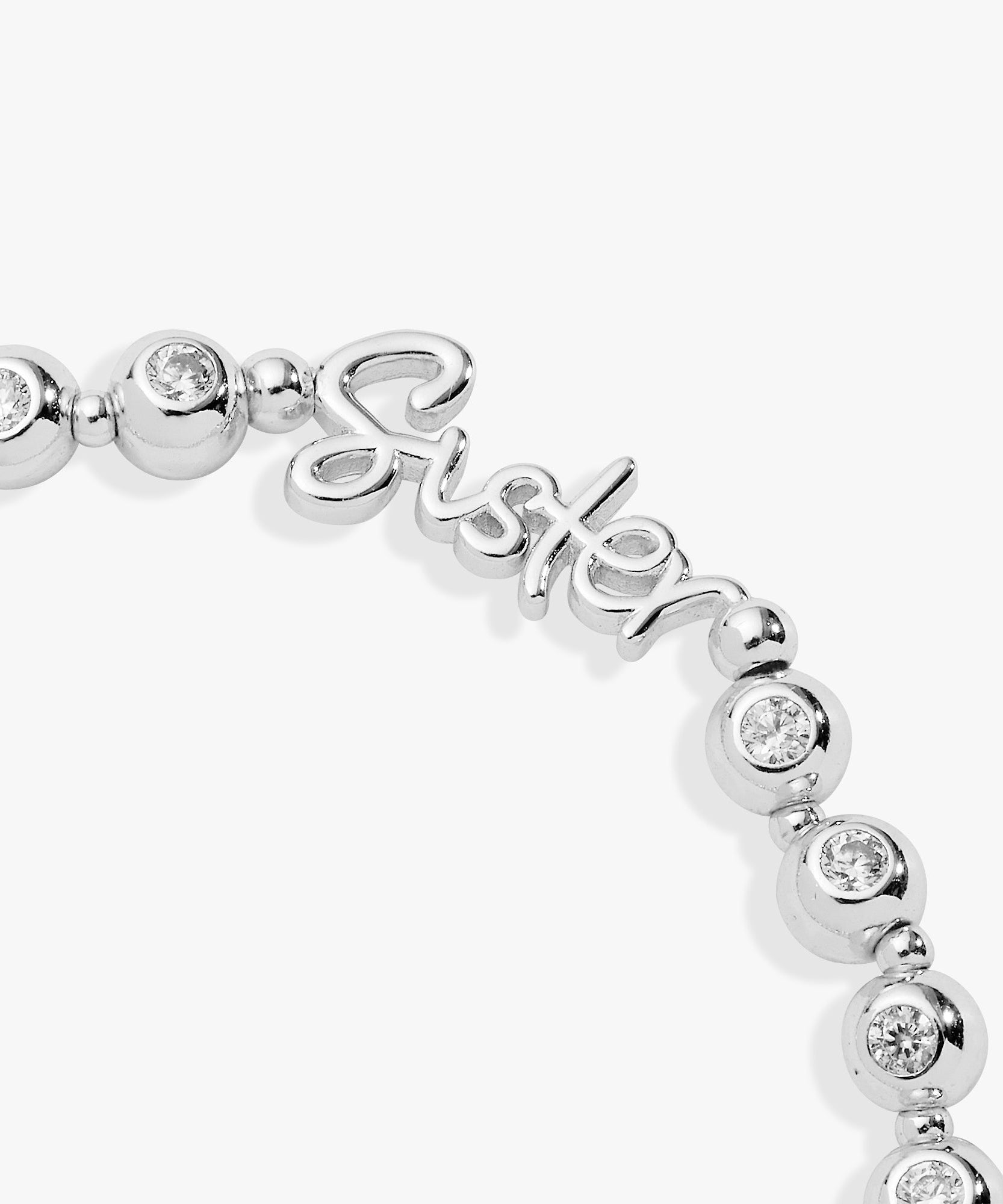 Sister Elongated Crystal Stretch Bracelet