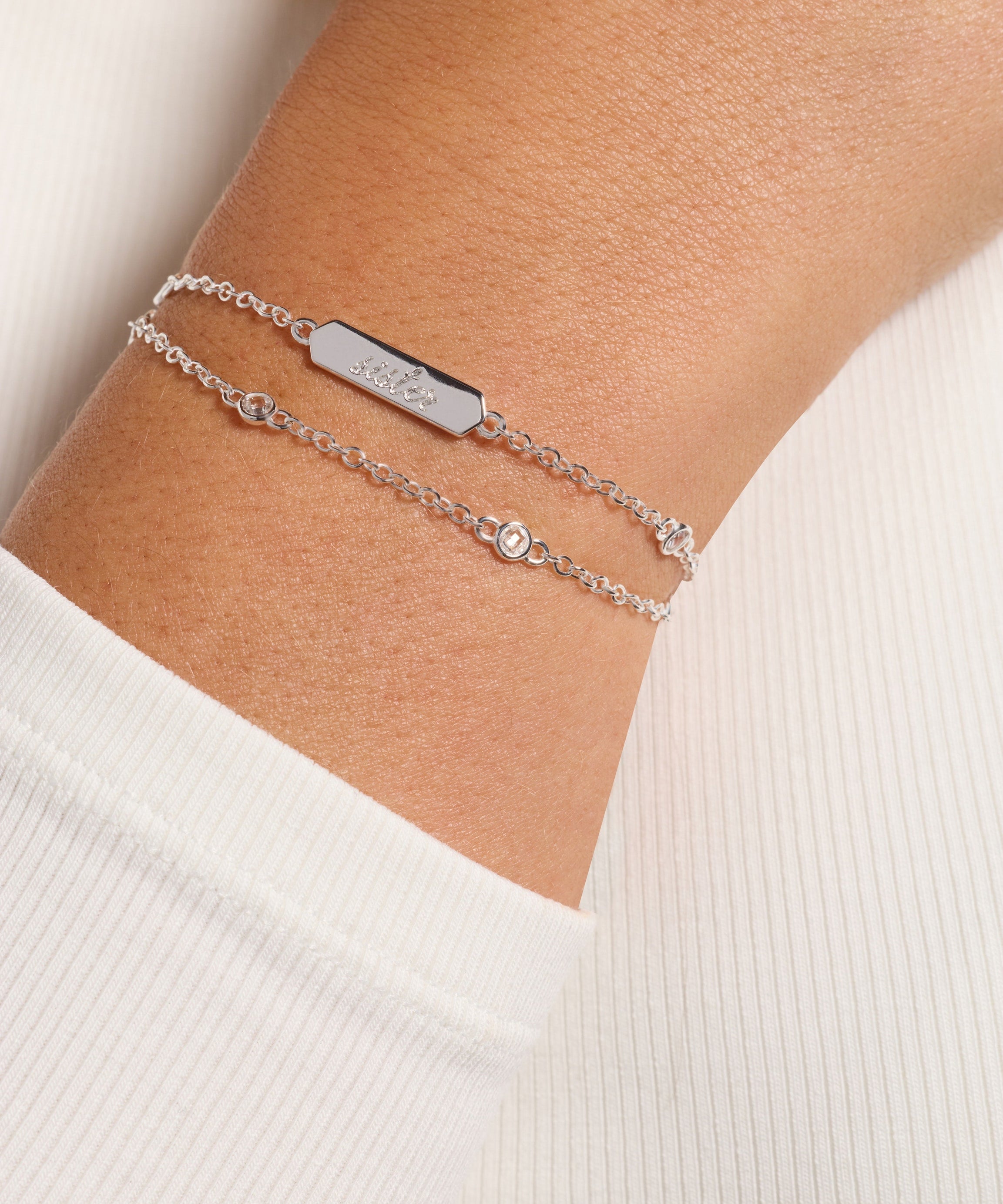 Sister Infinity Chain Double Strand Bracelet
