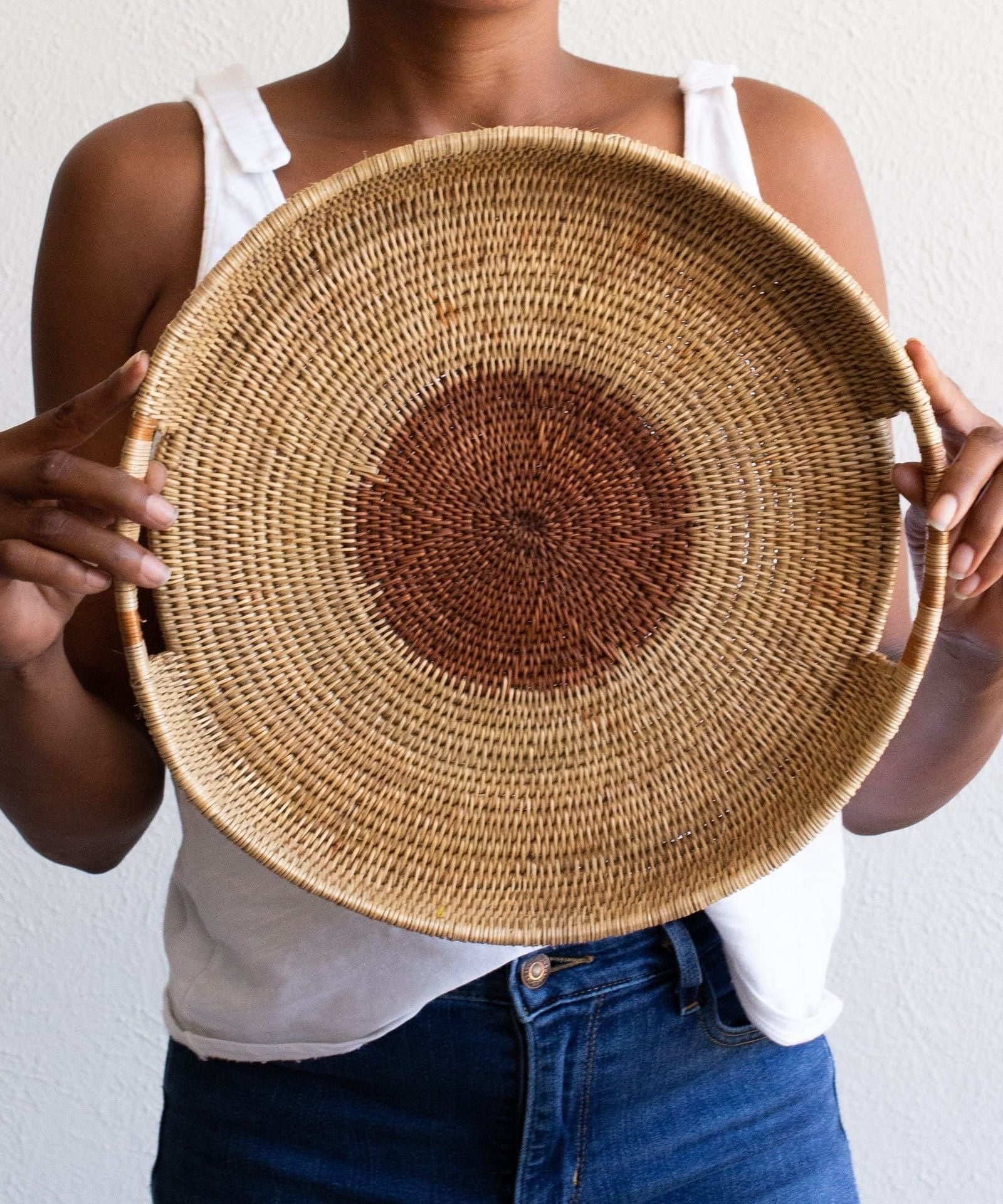 Siyanda Moon Round Woven Tray