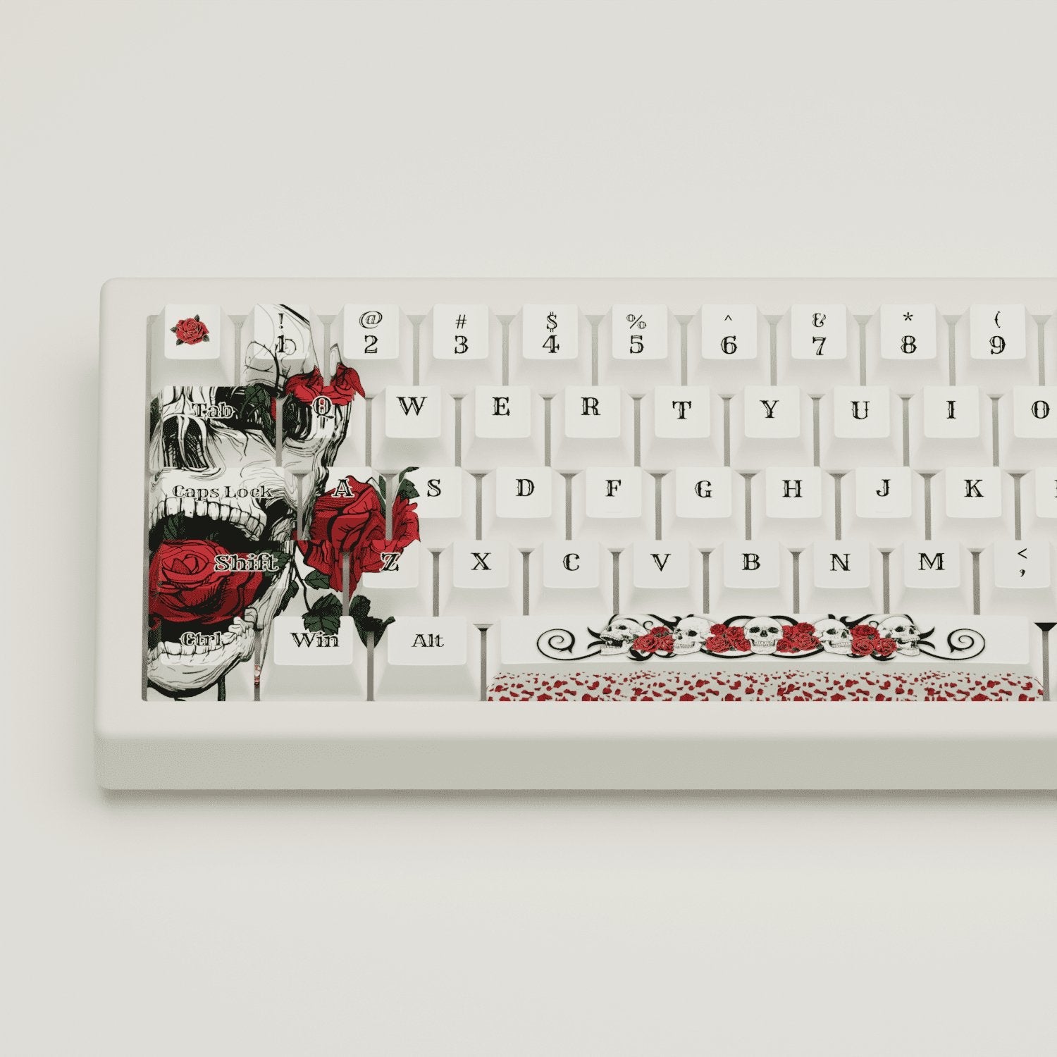 Skull & Roses Design Keycaps and Mechanical Keyboard