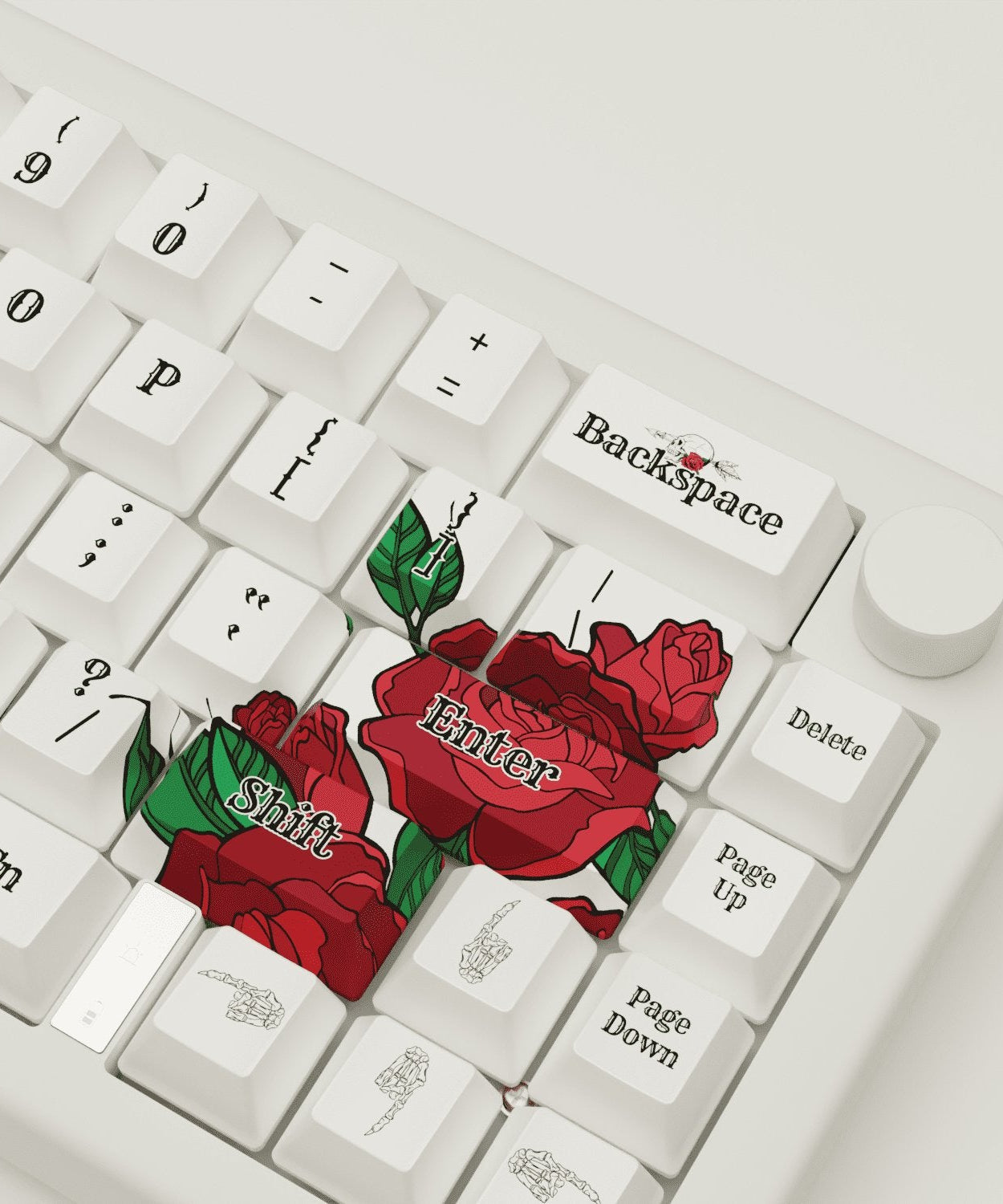 Skull & Roses Design Keycaps and Mechanical Keyboard