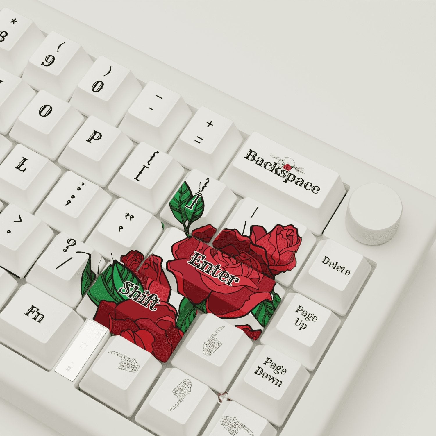 Skull & Roses Design Keycaps and Mechanical Keyboard
