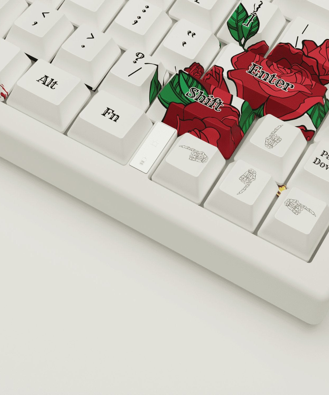 Skull & Roses Design Keycaps and Mechanical Keyboard