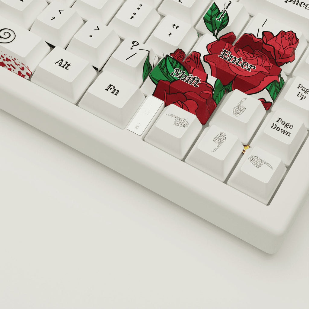Skull & Roses Design Keycaps and Mechanical Keyboard
