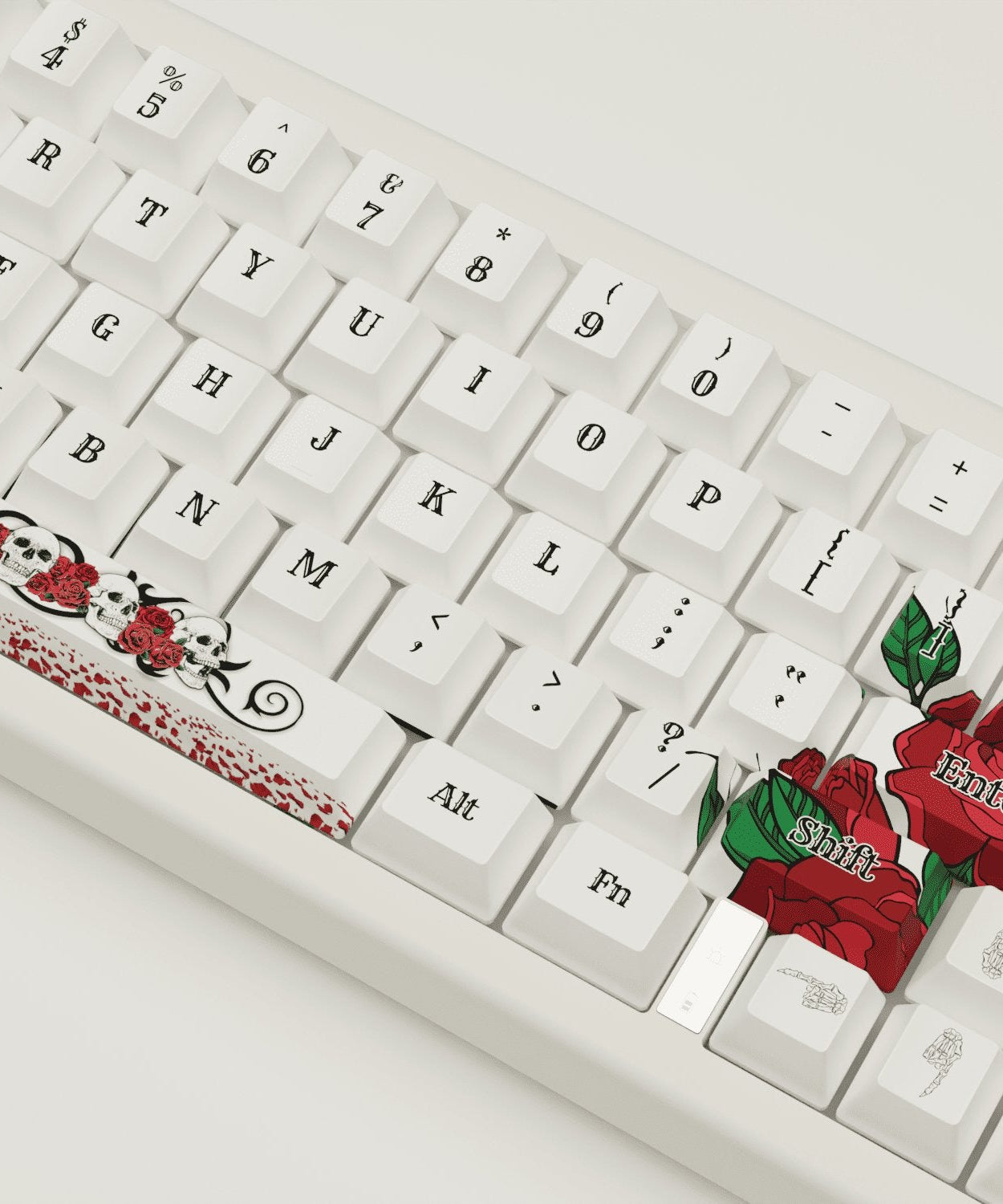 Skull & Roses Design Keycaps and Mechanical Keyboard
