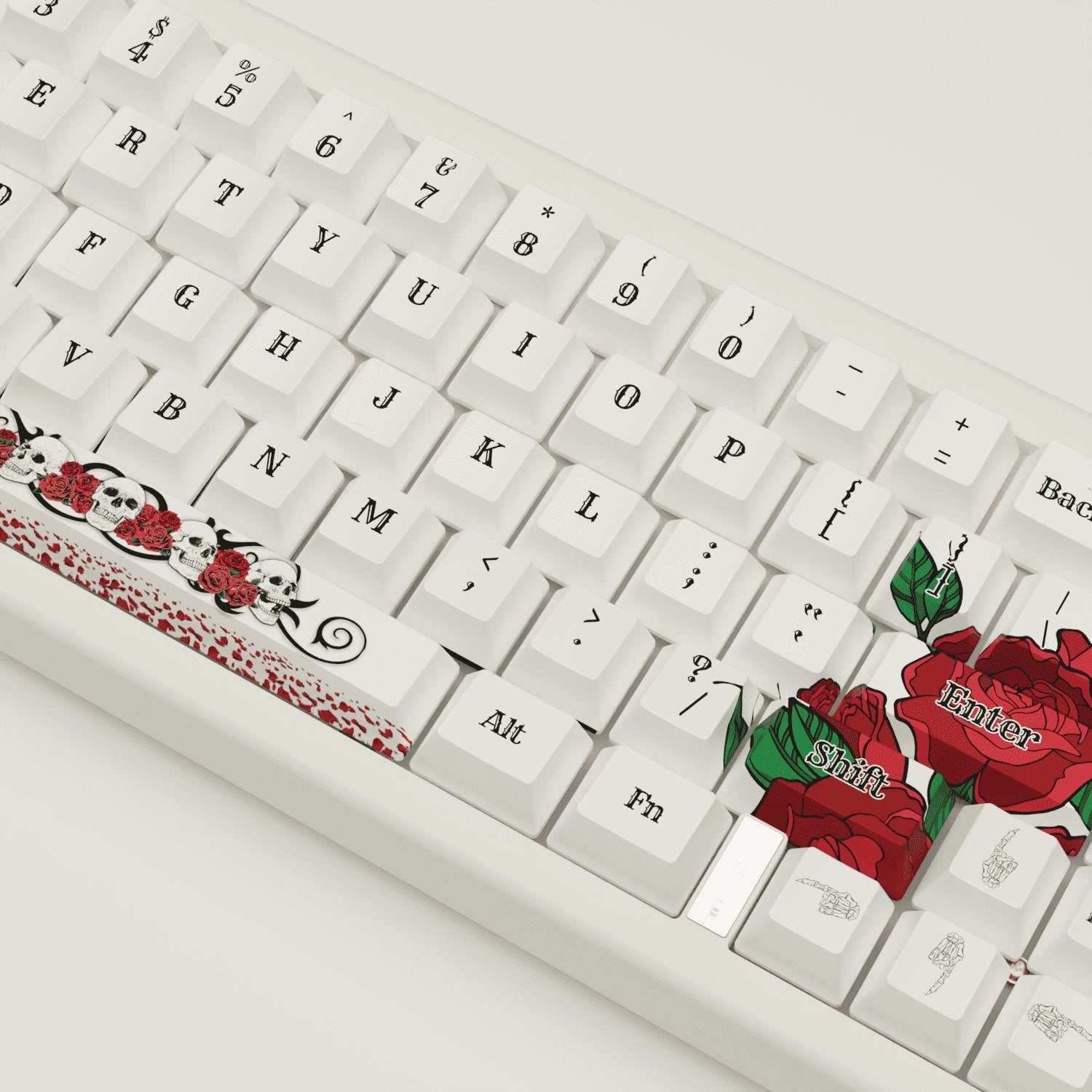 Skull & Roses Design Keycaps and Mechanical Keyboard