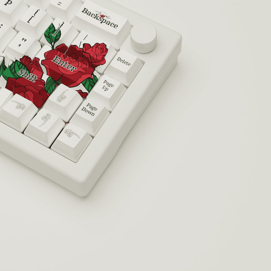 Skull & Roses Design Keycaps and Mechanical Keyboard