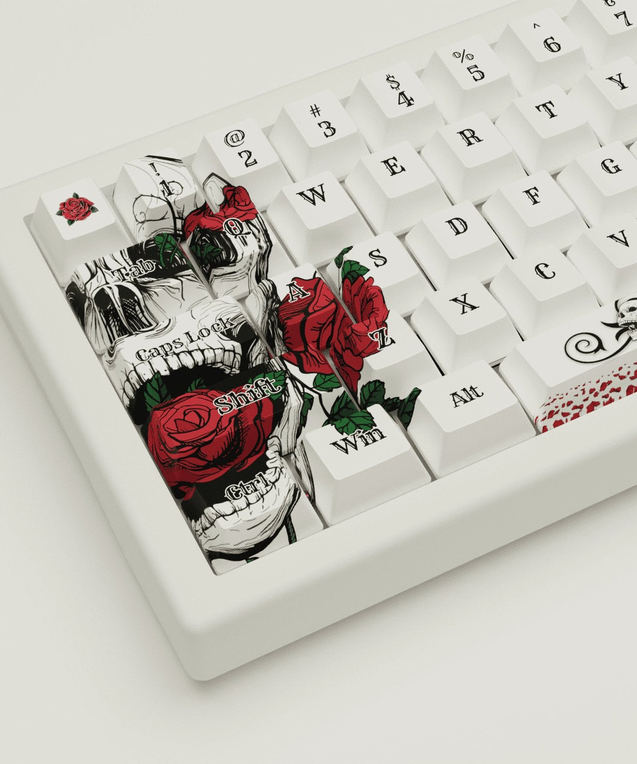 Skull & Roses Design Keycaps and Mechanical Keyboard