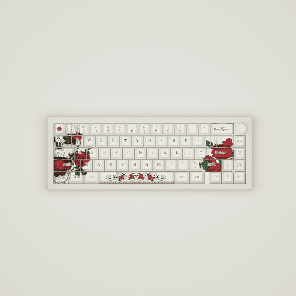 Skull & Roses Design Keycaps and Mechanical Keyboard
