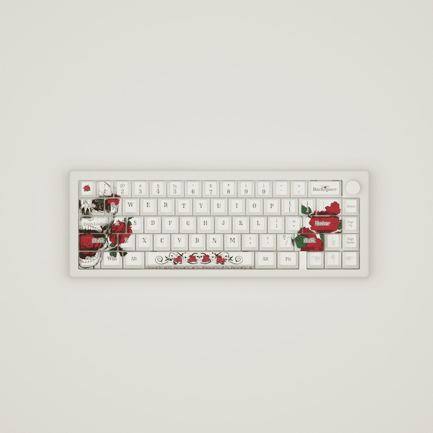 Skull & Roses Design Keycaps and Mechanical Keyboard