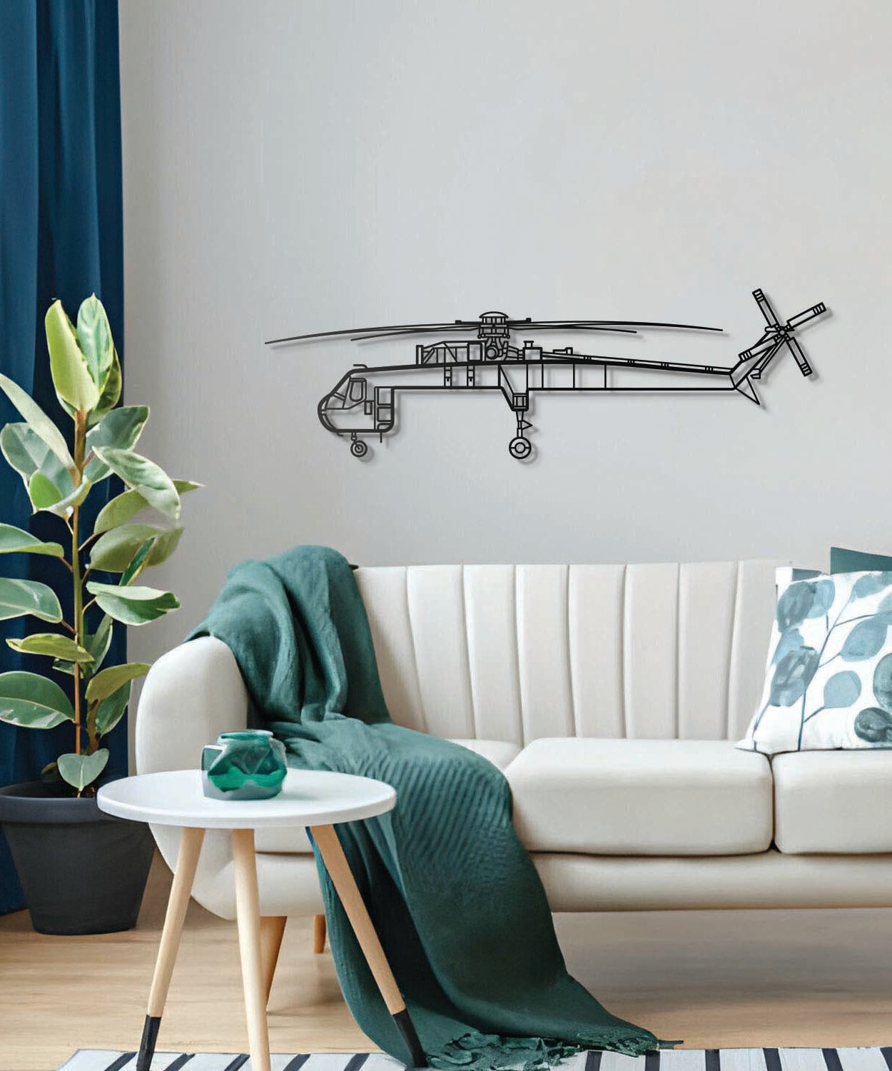 S-64 Skycrane Metallflugzeug Wandkunst - NCP0491