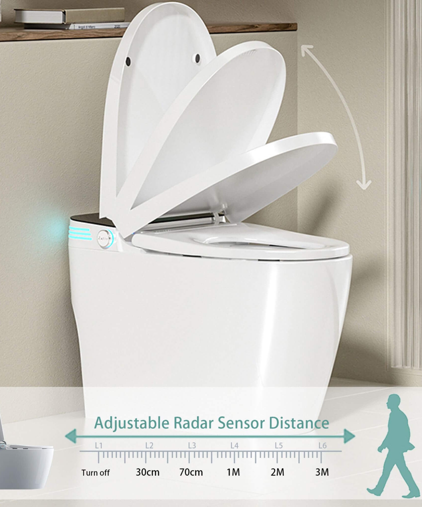 Nuvia Smart Auto Dual Flush Tankless Toilet With Heated Bidet, Auto Open And Close (SAK37415)