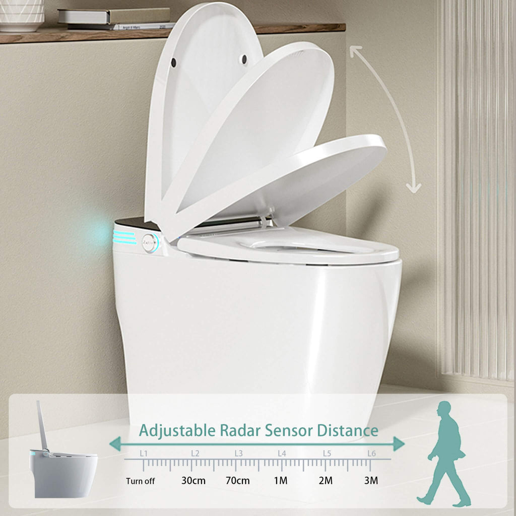 Nuvia Smart Auto Dual Flush Tankless Toilet With Heated Bidet, Auto Open And Close (SAK37415)