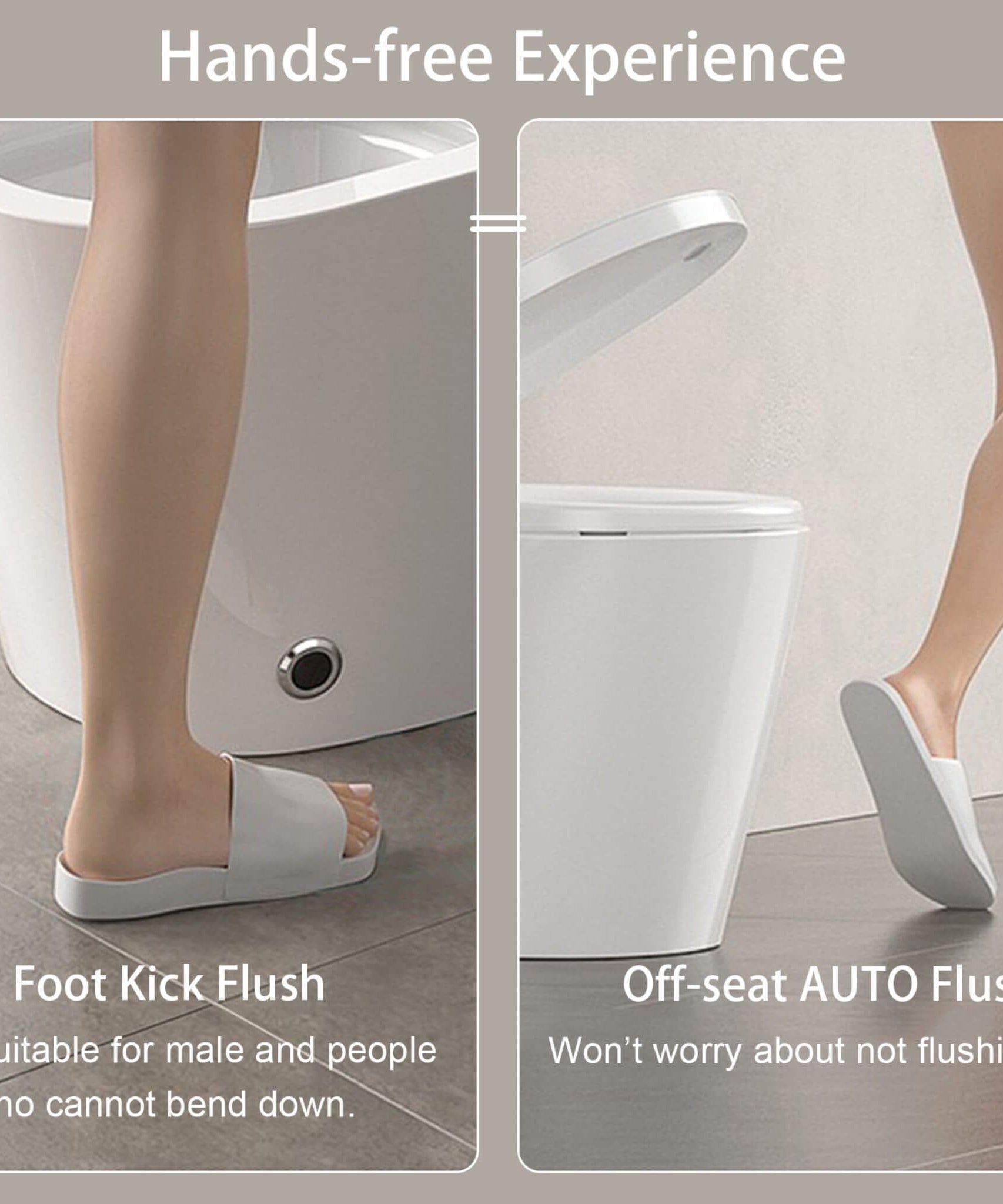 Nuvia Smart Auto Dual Flush Tankless Toilet With Heated Bidet, Auto Open And Close (SAK37415)