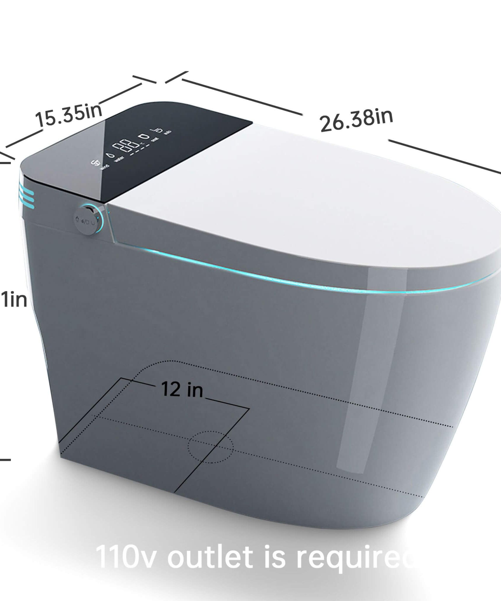 Nuvia Smart Auto Dual Flush Tankless Toilet With Heated Bidet, Auto Open And Close (SAK37415)
