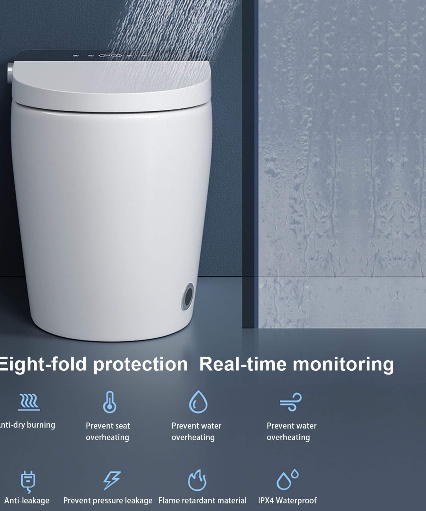 Nuvia Smart Auto Dual Flush Tankless Toilet With Heated Bidet, Auto Open And Close (SAK37415)