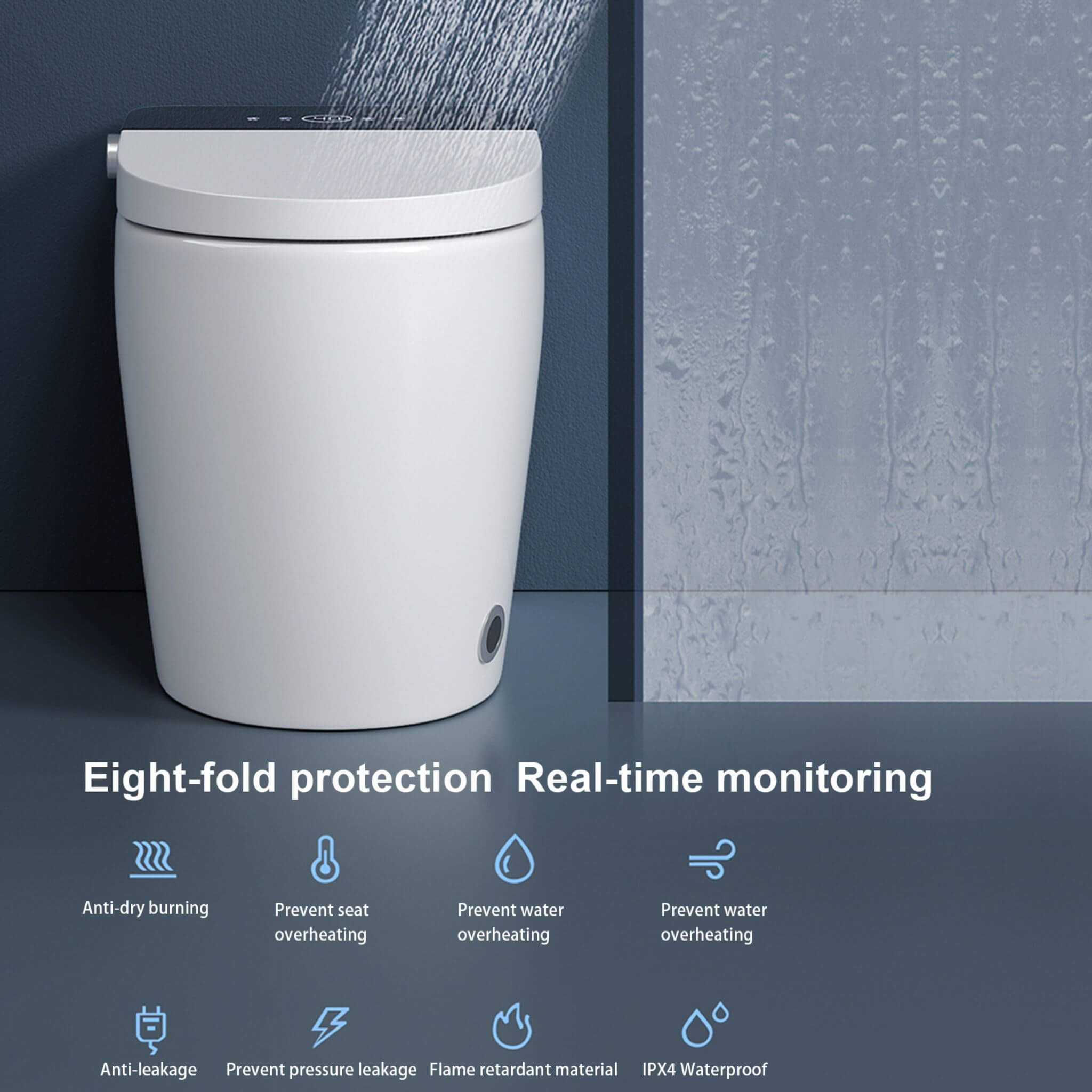 Nuvia Smart Auto Dual Flush Tankless Toilet With Heated Bidet, Auto Open And Close (SAK37415)