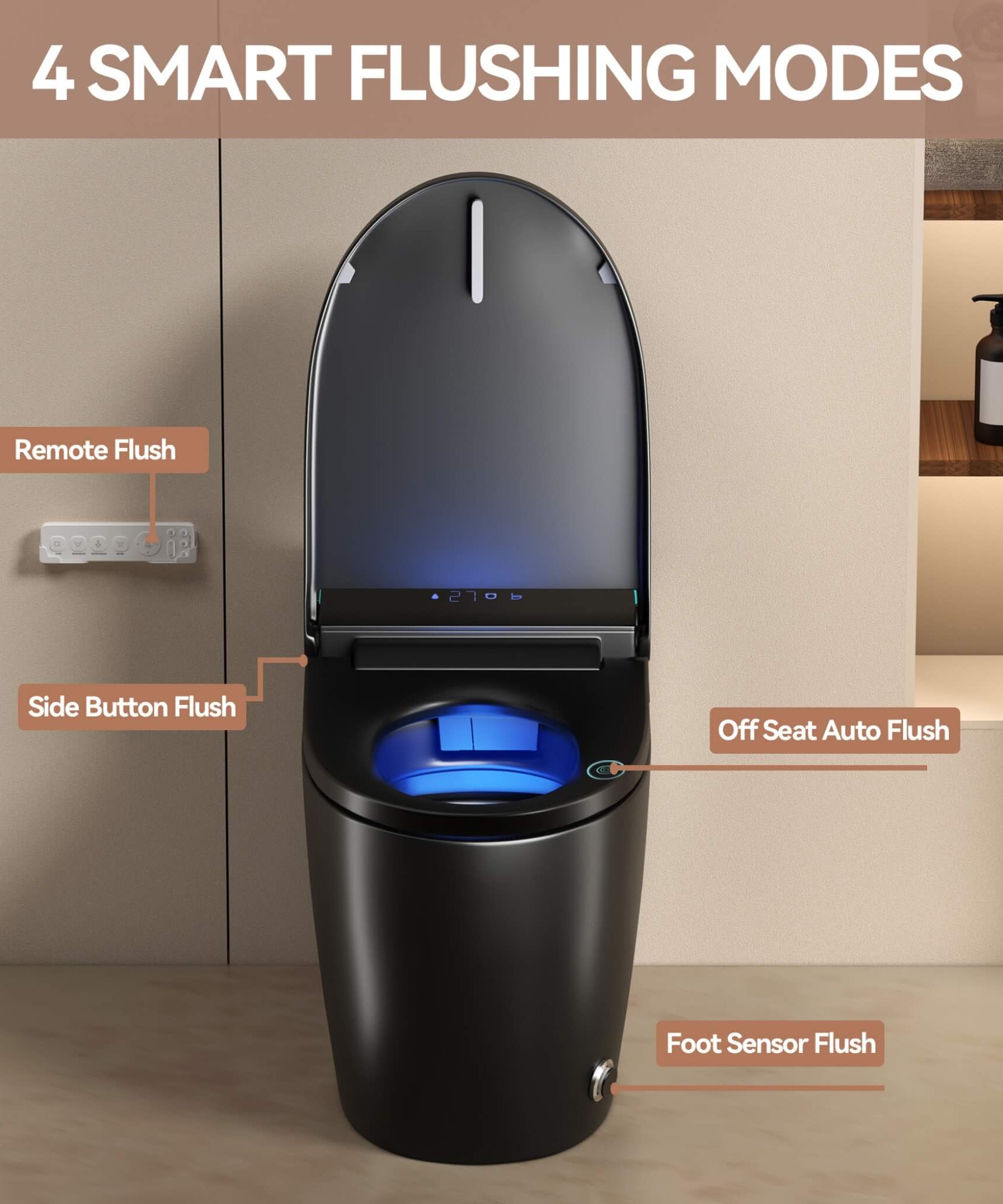 Nuvia Smart One-Piece Bidet Toilet With Auto Open/Close Seat And Dryer (SAK86135)