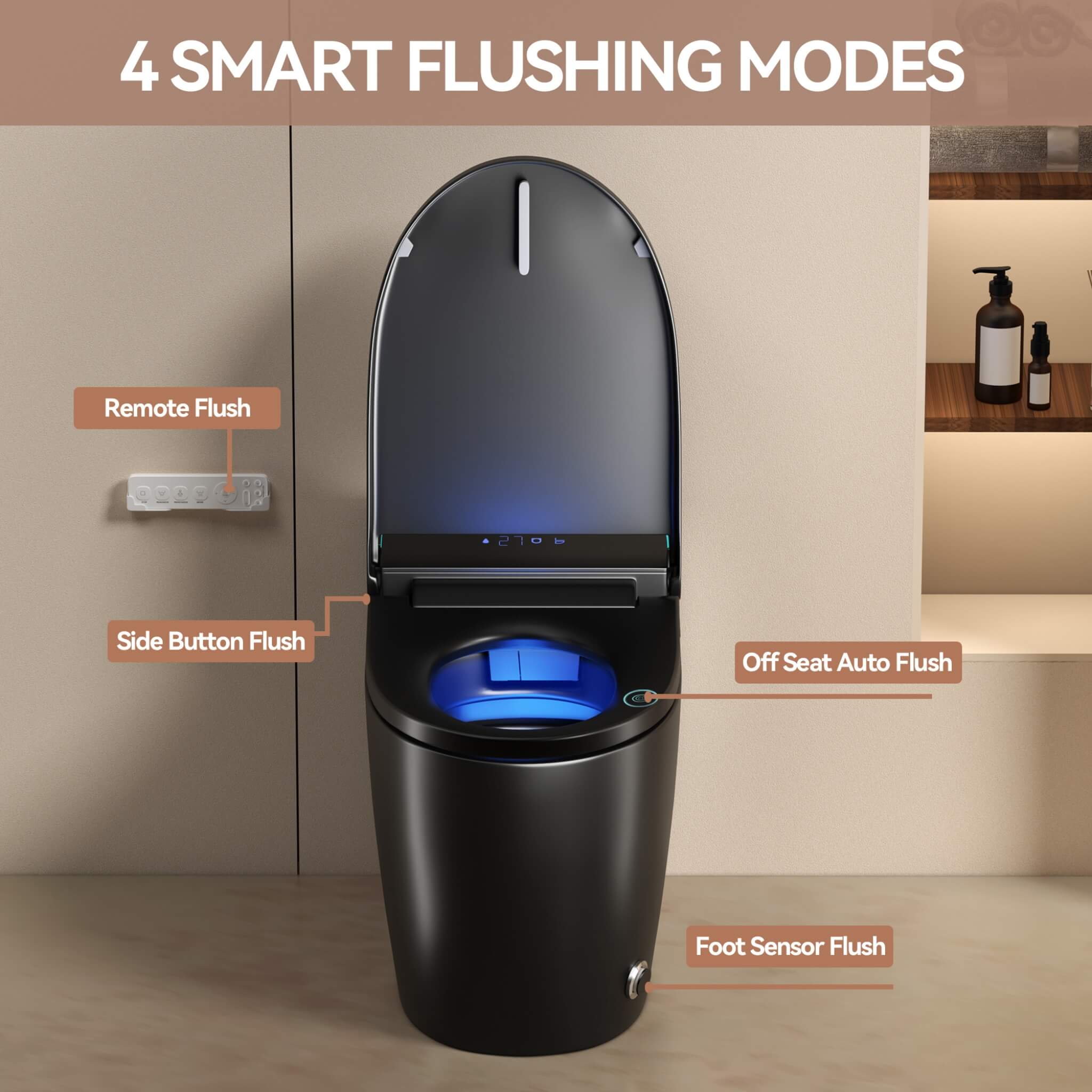 Nuvia Smart One-Piece Bidet Toilet With Auto Open/Close Seat And Dryer (SAK86135)