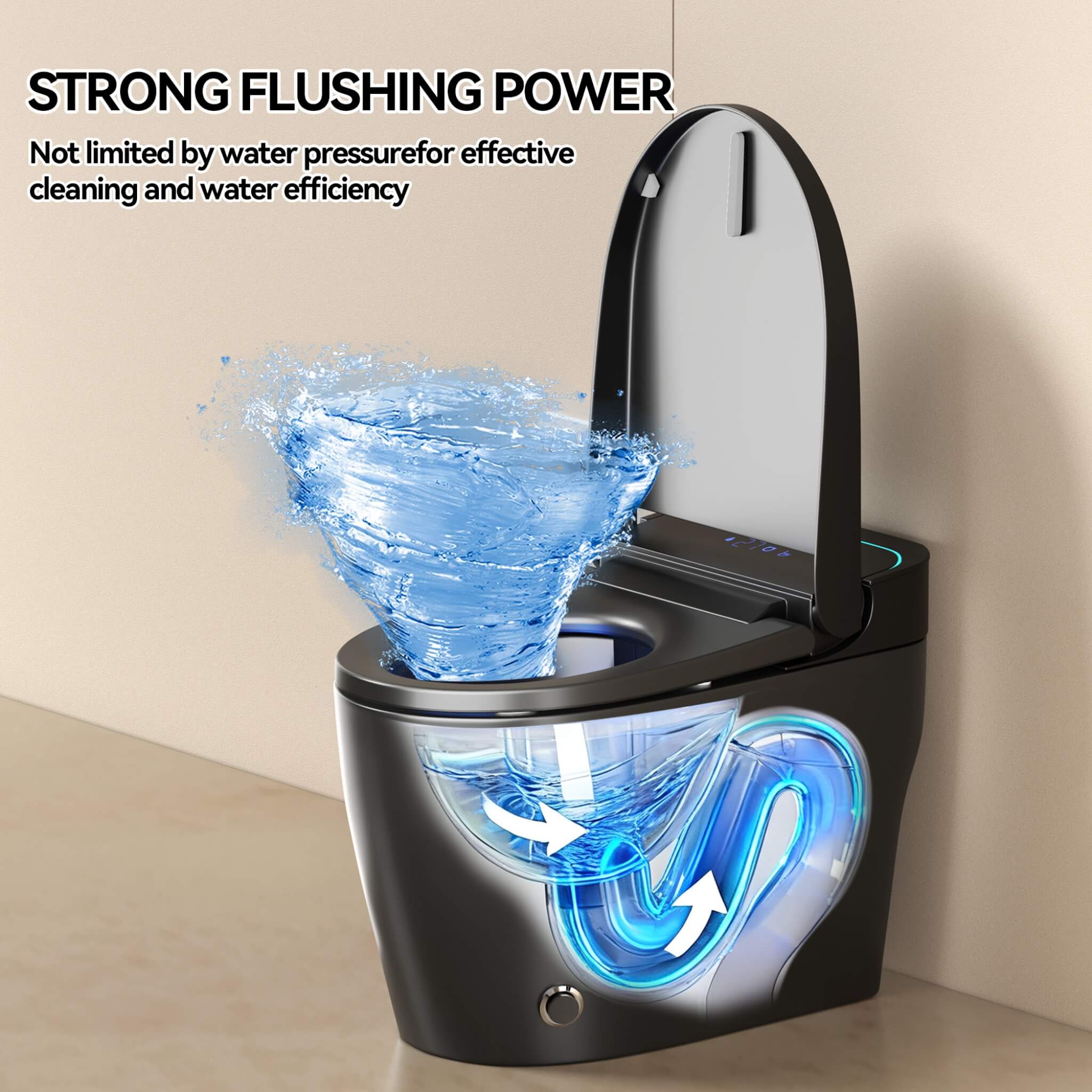 Nuvia Smart One-Piece Bidet Toilet With Auto Open/Close Seat And Dryer (SAK86135)