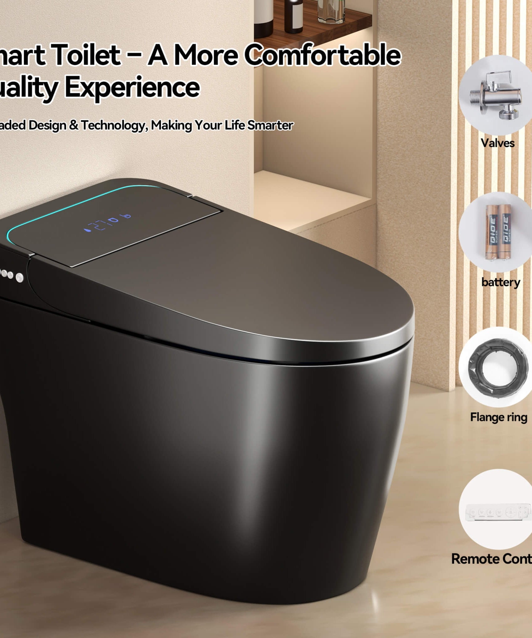 Nuvia Smart One-Piece Bidet Toilet With Auto Open/Close Seat And Dryer (SAK86135)