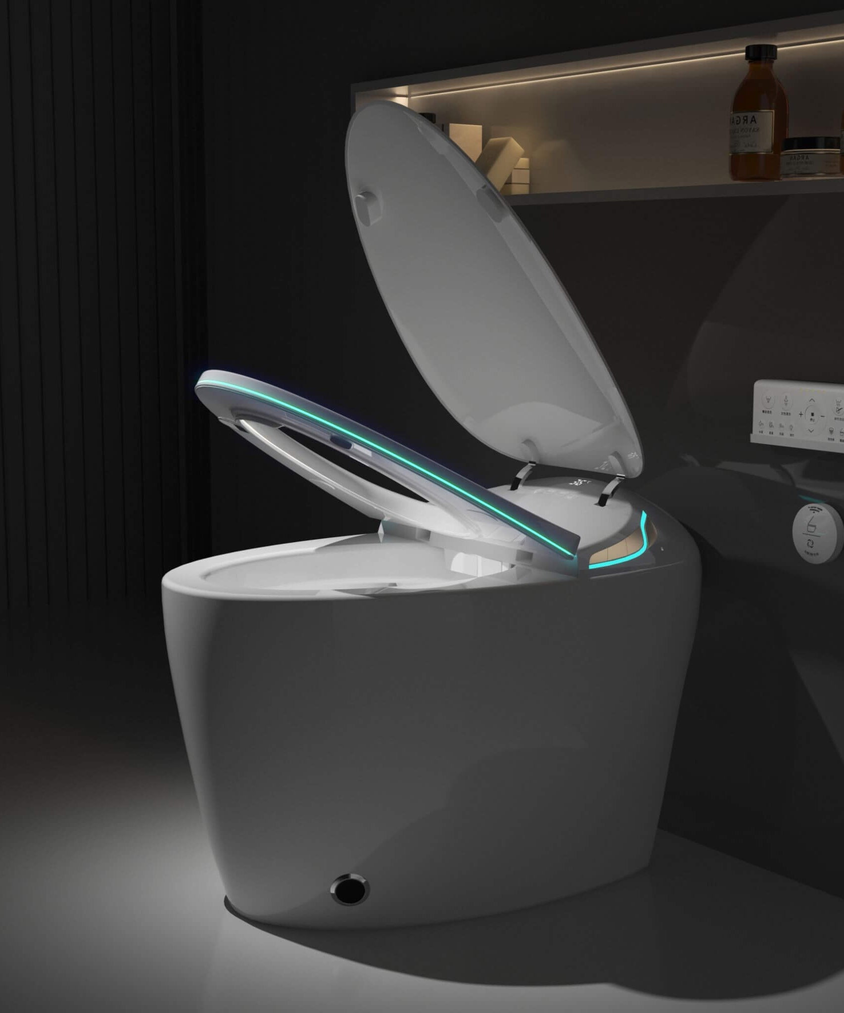 Nuvia Smart One-Piece Toilet With Bidet, Foot Sensor, LED Display And Dryer (SAK80112)