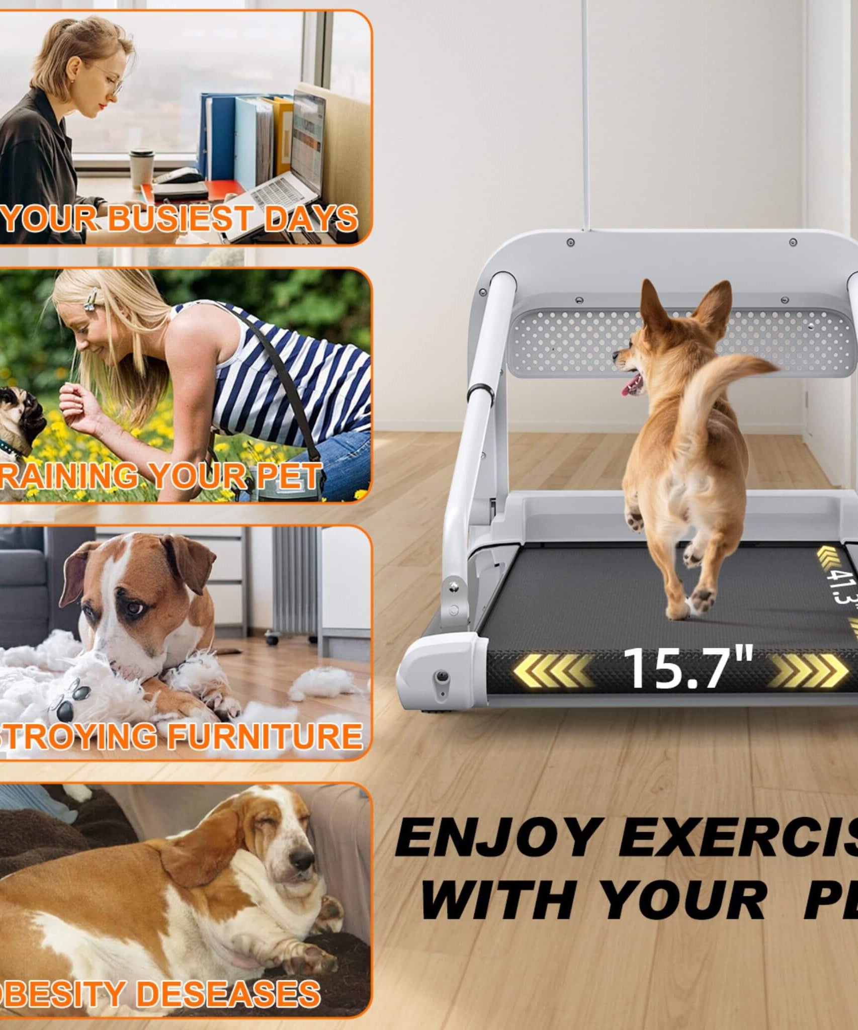 Smart Pet Treadmill With Adjustable Speed For Small And Medium Dogs (SAK72537)