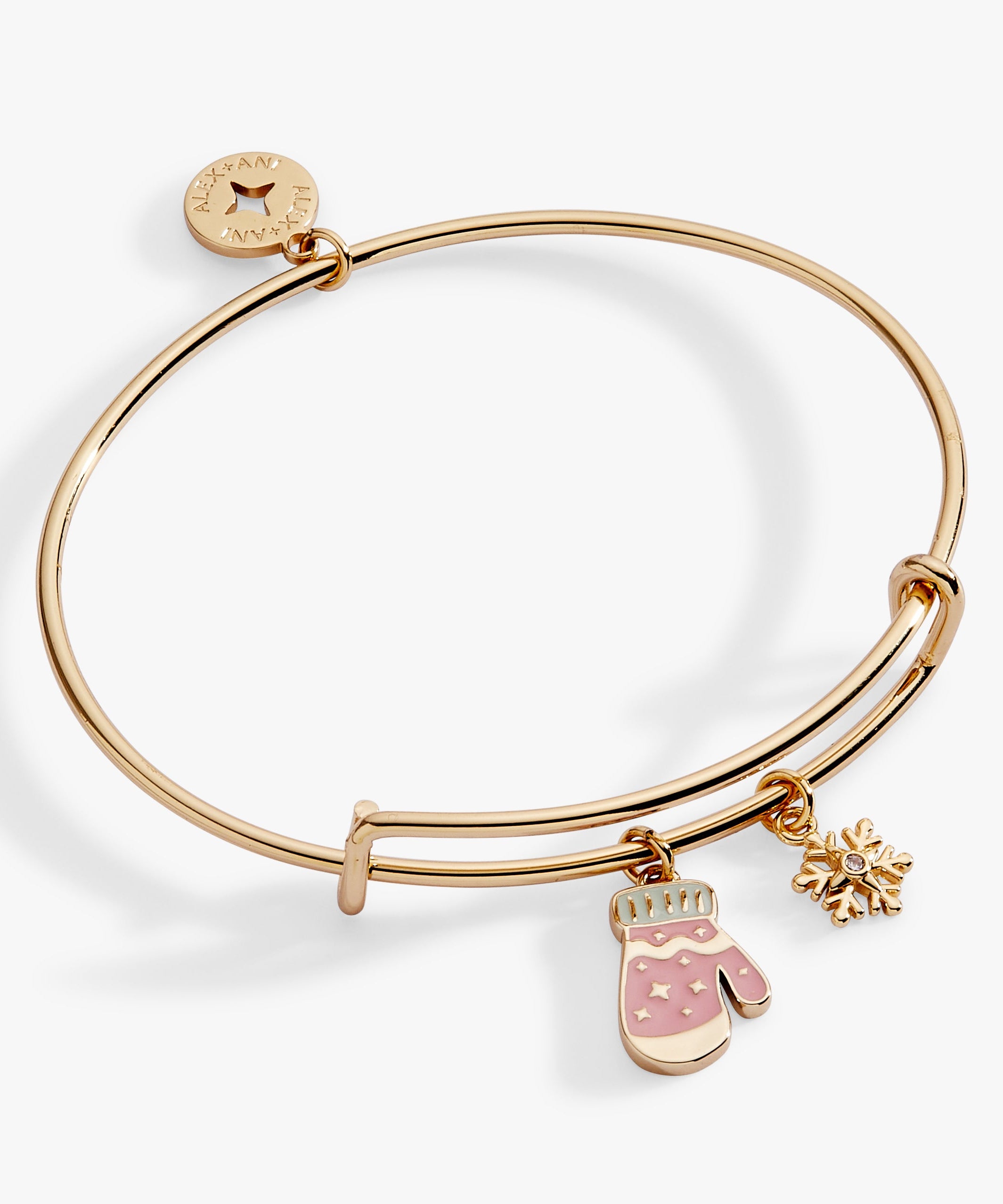 Winter Wonderland Mitten and Snowflake Charm Bangle