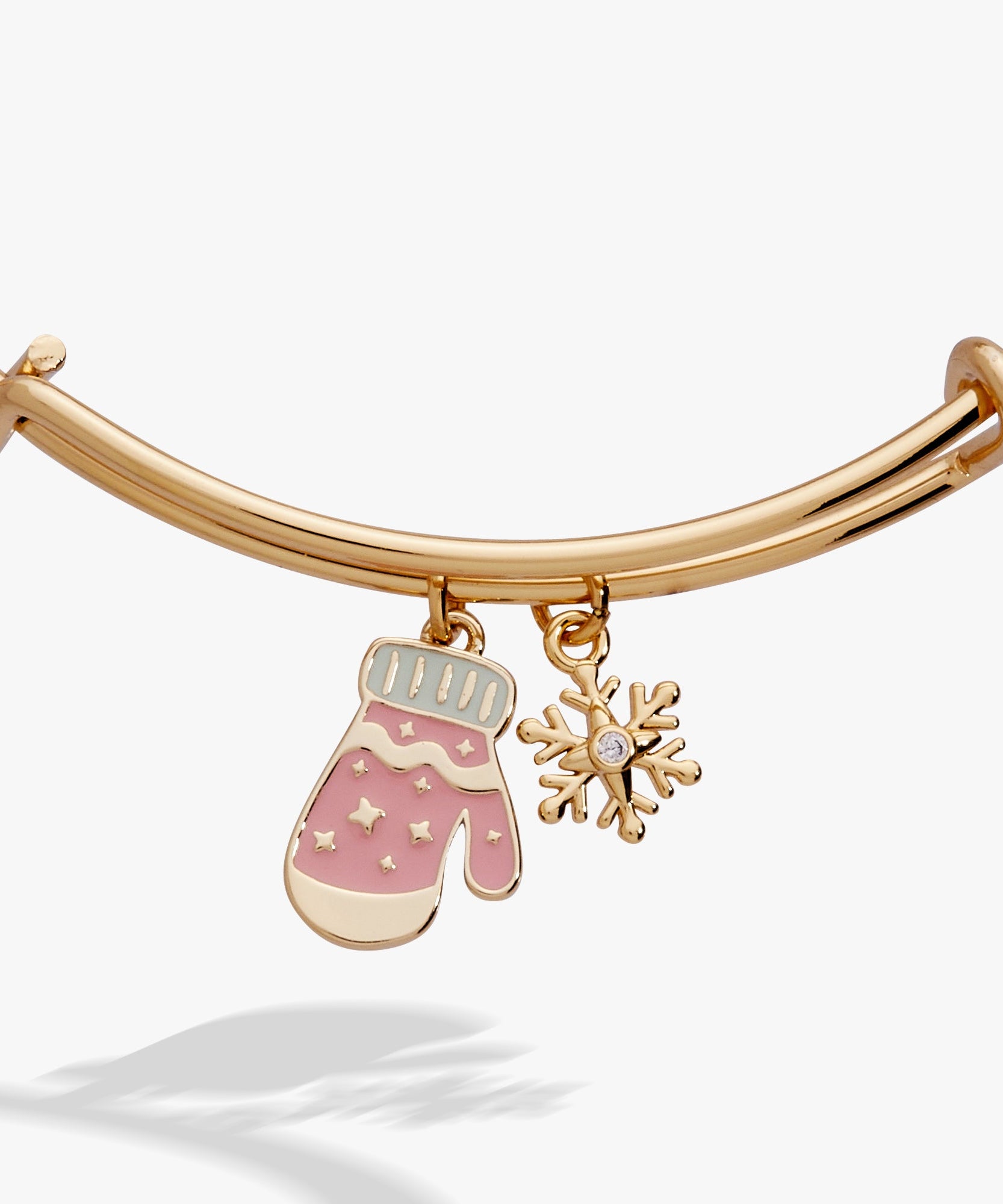 Winter Wonderland Mitten and Snowflake Charm Bangle