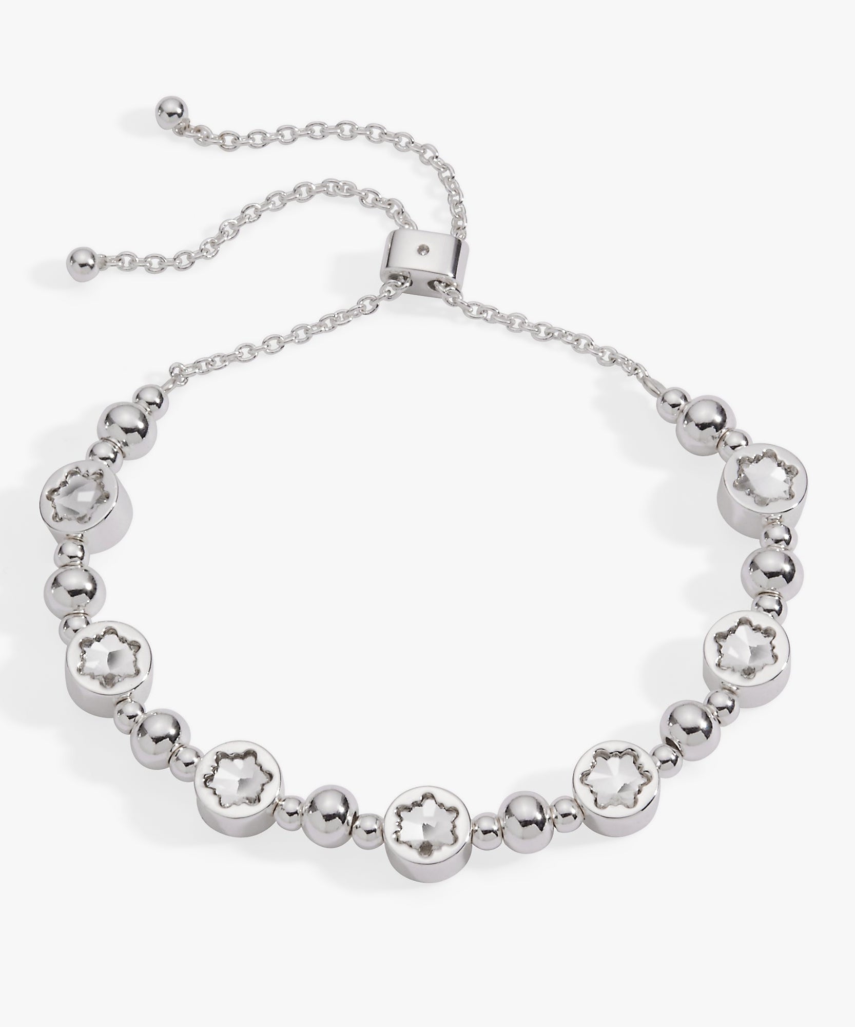 Crystal Snowflake Beaded Bolo Bracelet