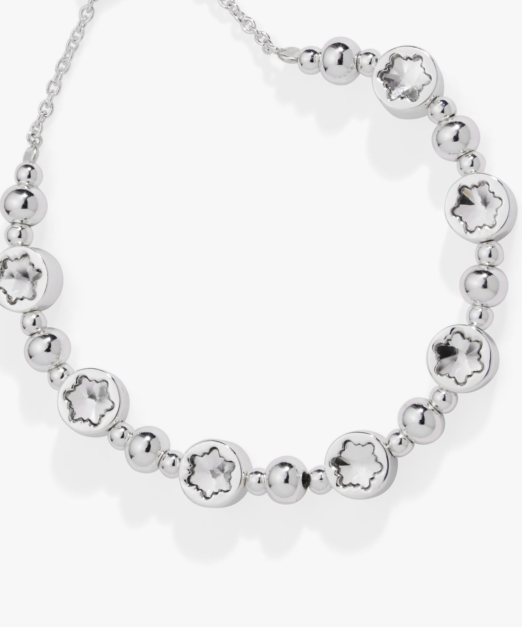 Crystal Snowflake Beaded Bolo Bracelet