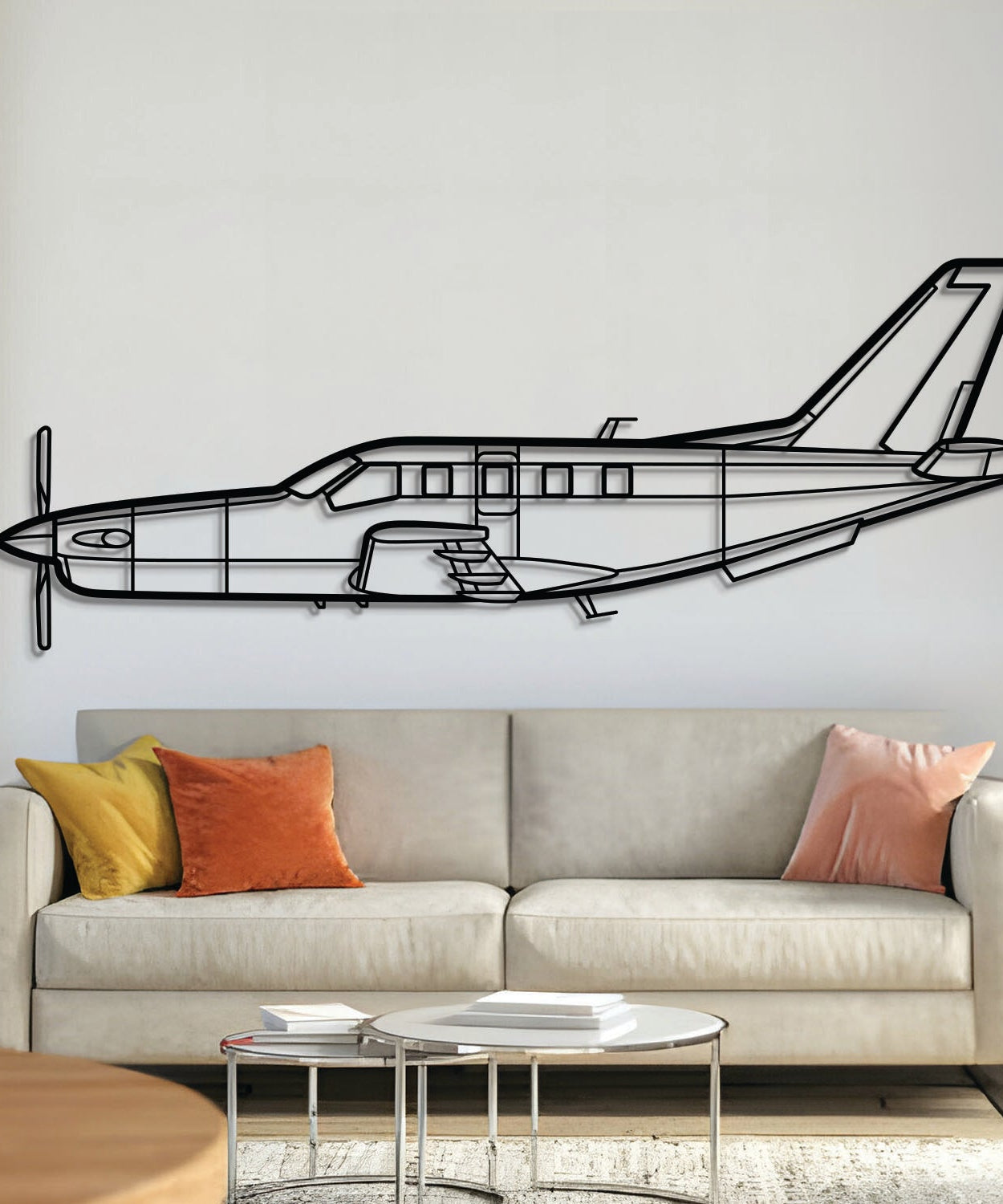 TBM 700B Metallflugzeug Wandkunst - NCP0300