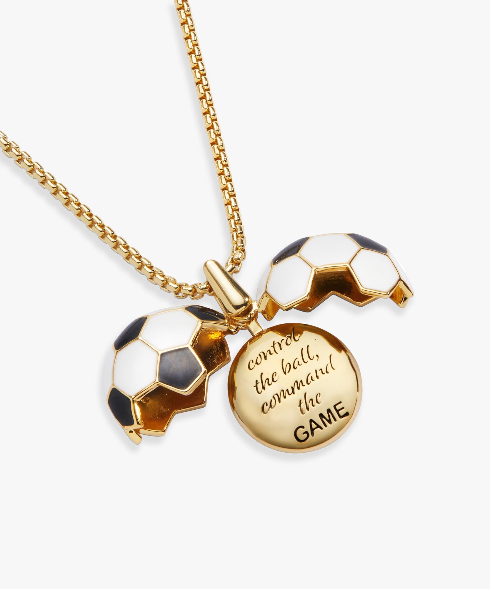 Soccer Ball "Control The Ball, Command The Game" Locket Necklace