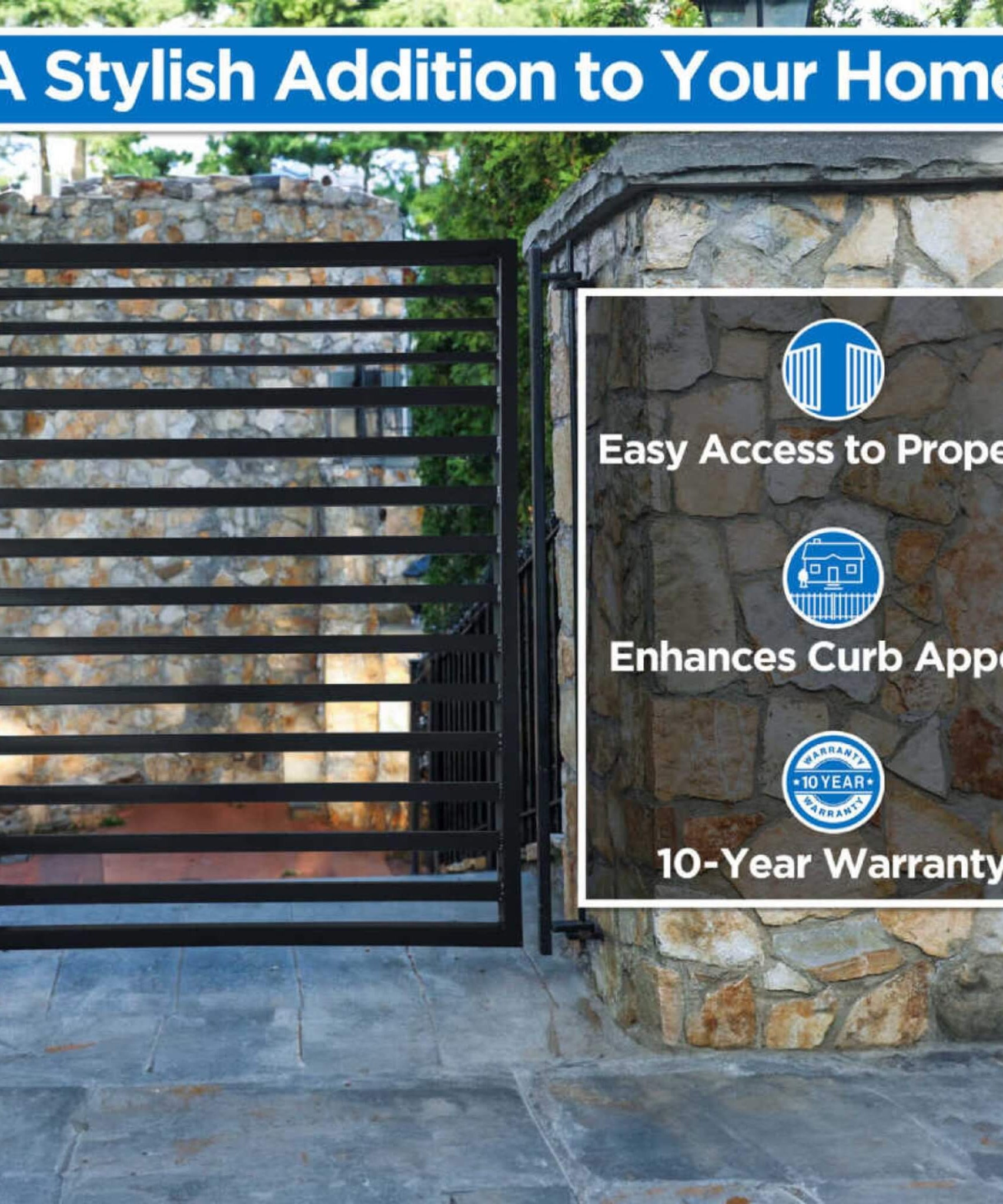 5FT Heavy-Duty Sofia Powder-Coated Galvanized Steel Pedestrian Gate (SAK12567)