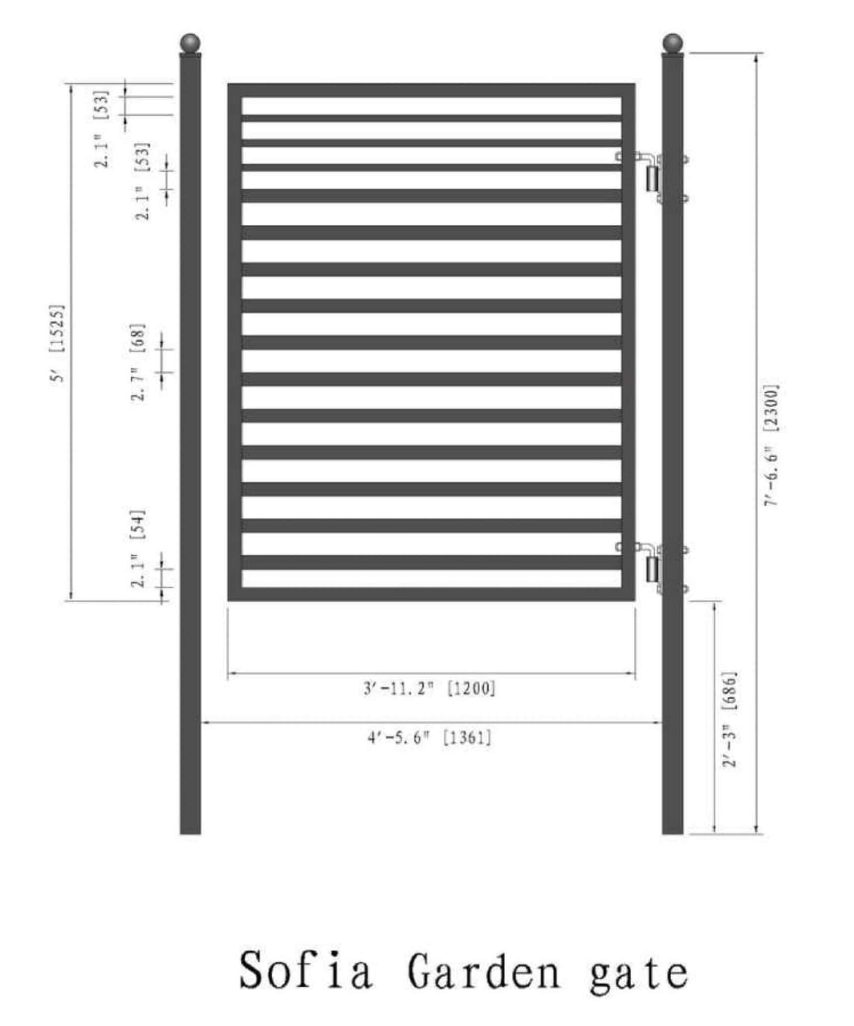 5FT Heavy-Duty Sofia Powder-Coated Galvanized Steel Pedestrian Gate (SAK12567)